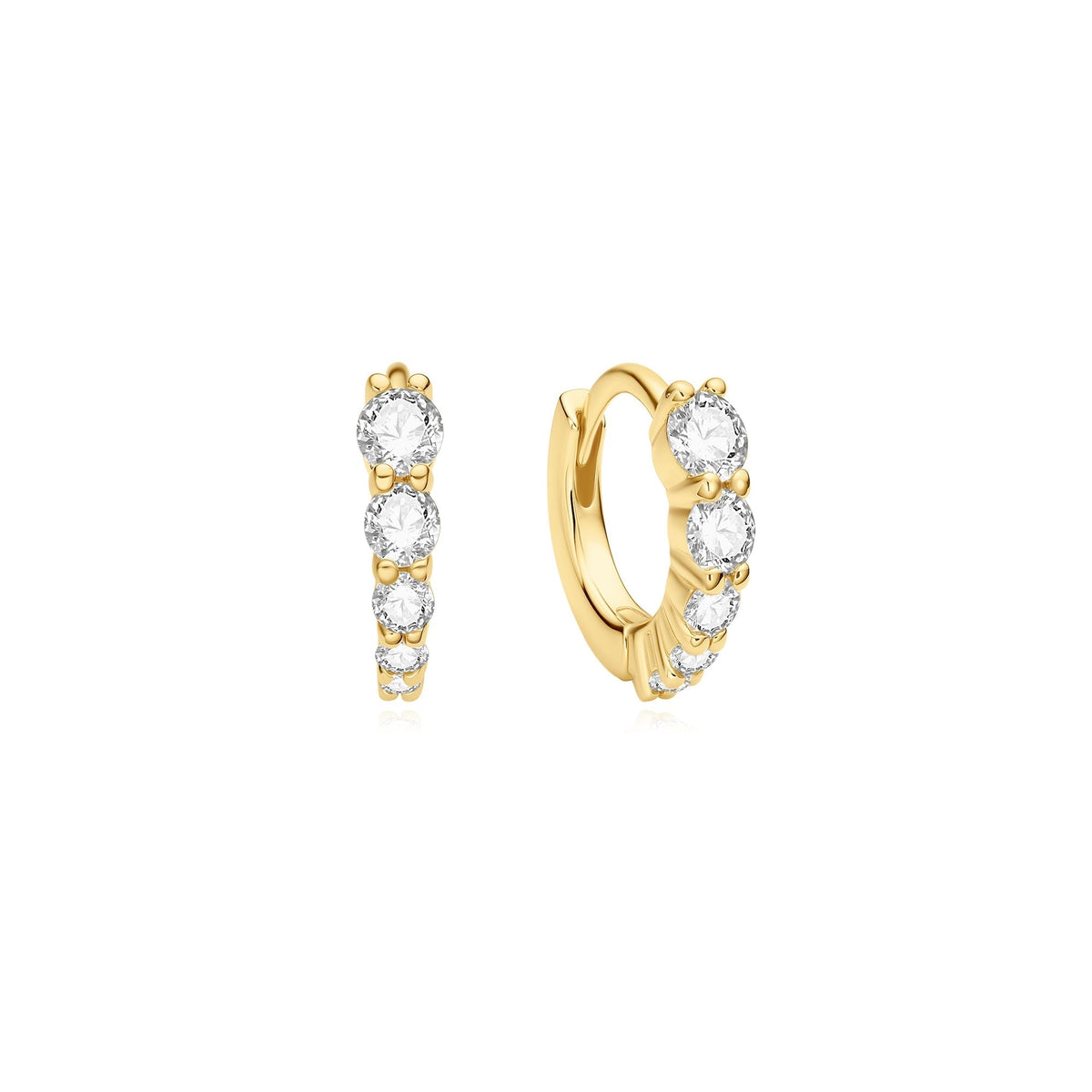 Ania Haie Gold Graduated Sparkle Huggie Hoop Earrings