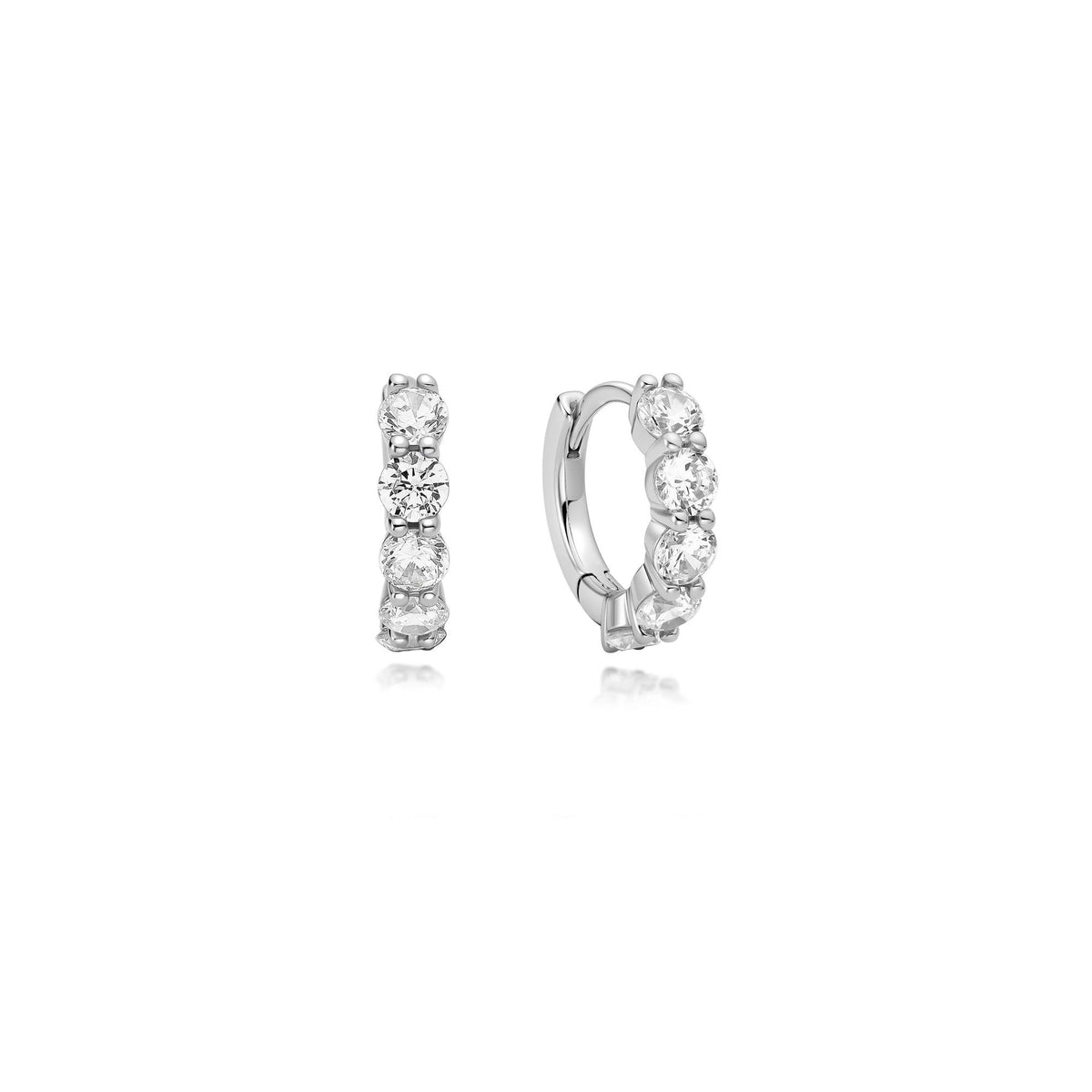 Ania Haie Silver Quintet Sparkle Huggie Hoop Earrings