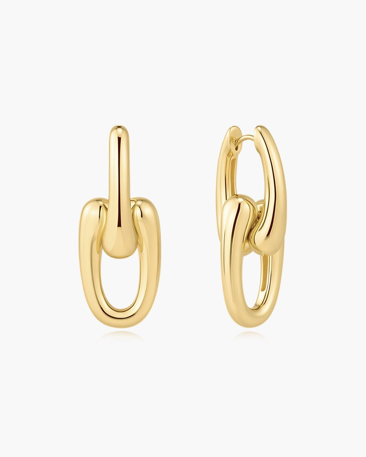 Ania Haie Gold Sculptural Interlocking Huggie Hoop Earrings E078-15G E078-15G front packshot