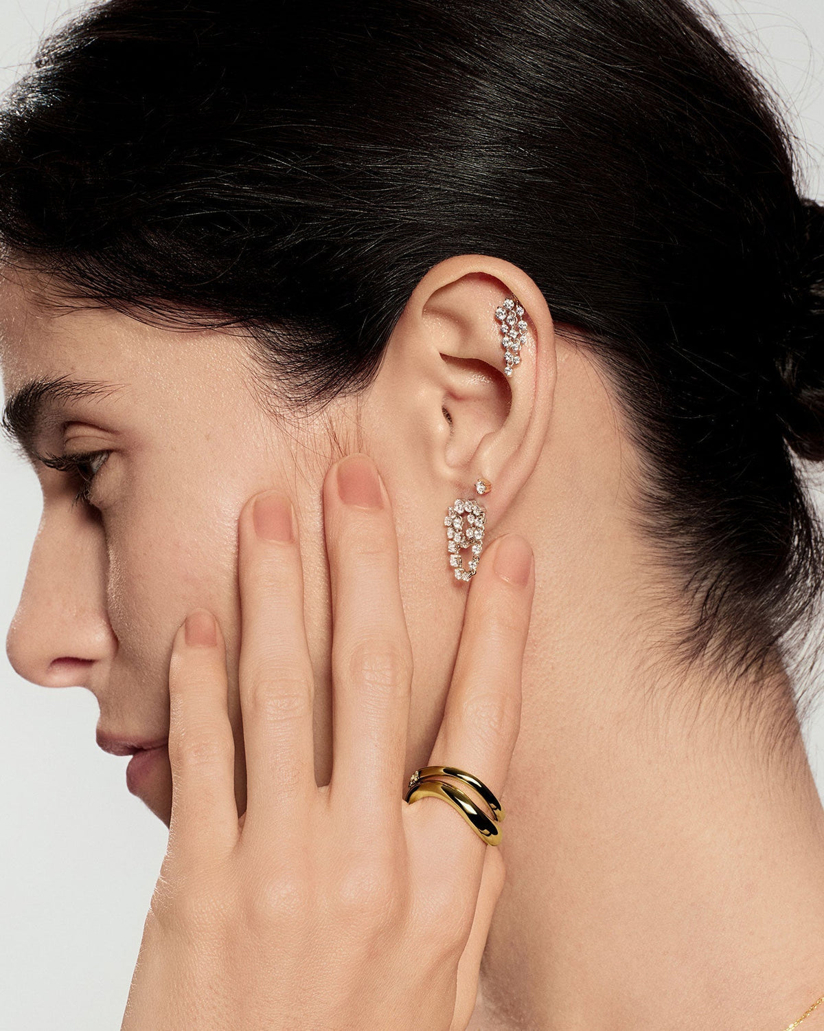 Ania Haie Silver Mini Five-Prong Sparkle Stud Earrings