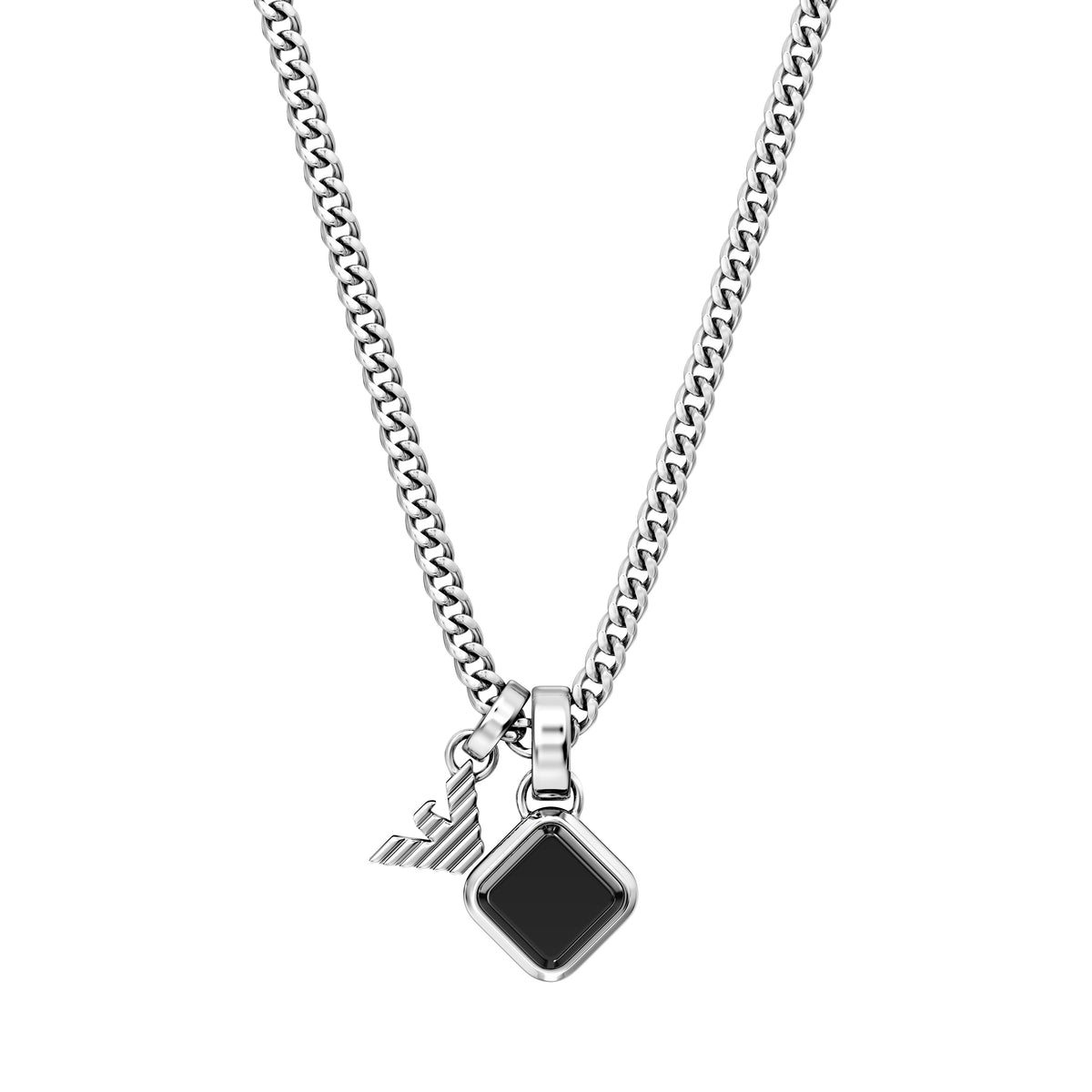Emporio Armani Onyx Pendant Necklace EGS3387040 pendant close-up