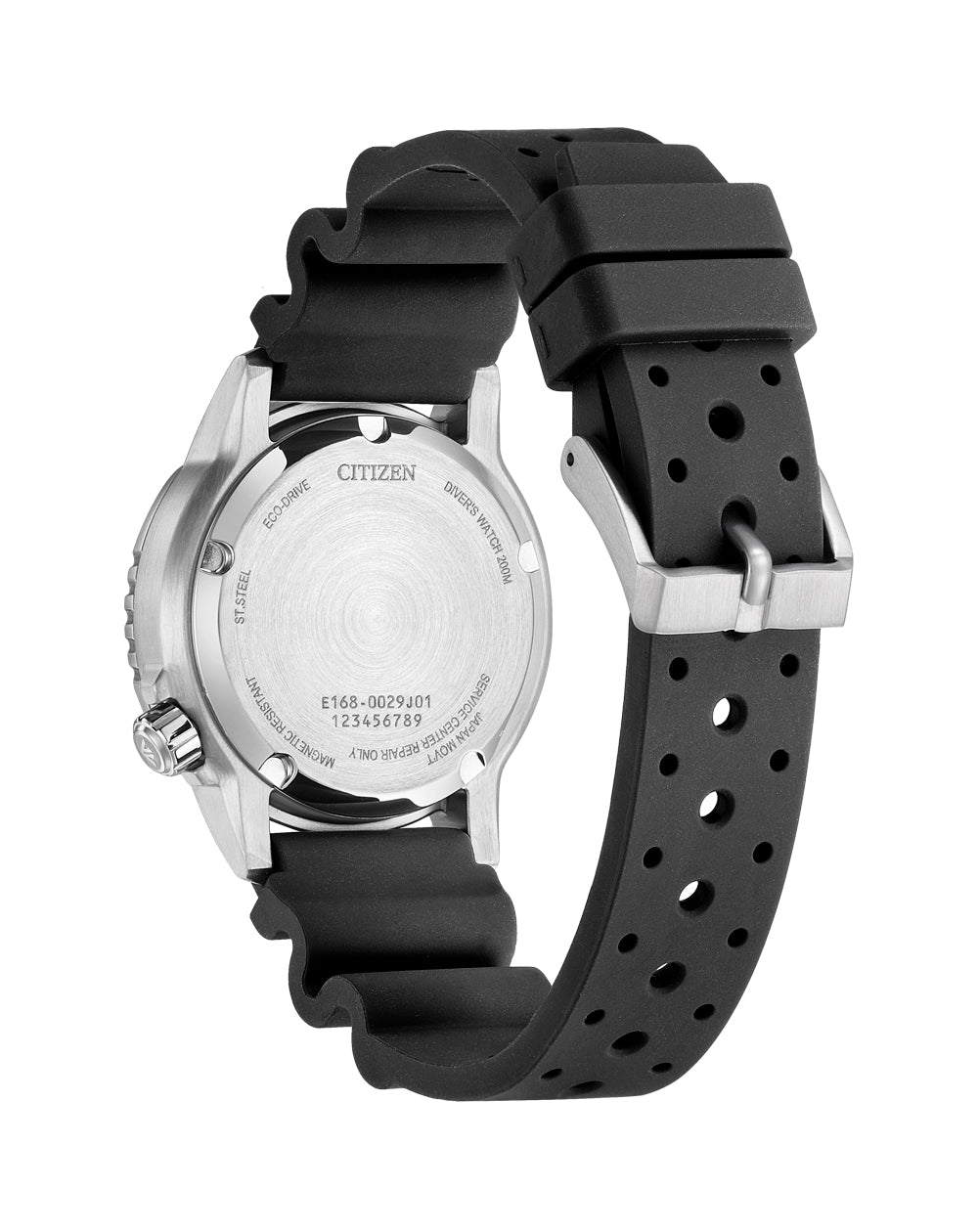 Citizen Eco-Dive Black Dial Polyurethane Strap Watch 37mm EO2020-08E