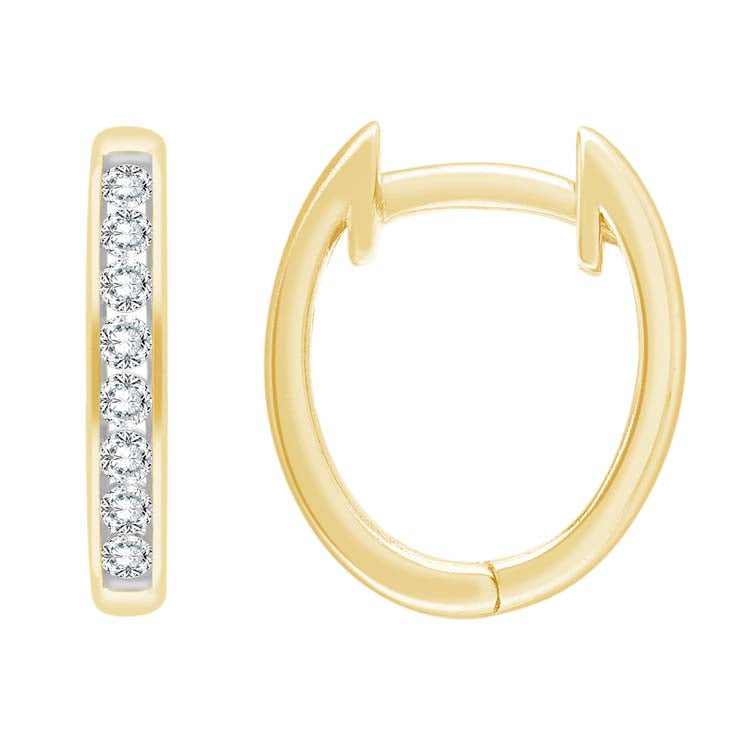 0.33ct Diamond Huggie Earrings in 9K Yellow Gold