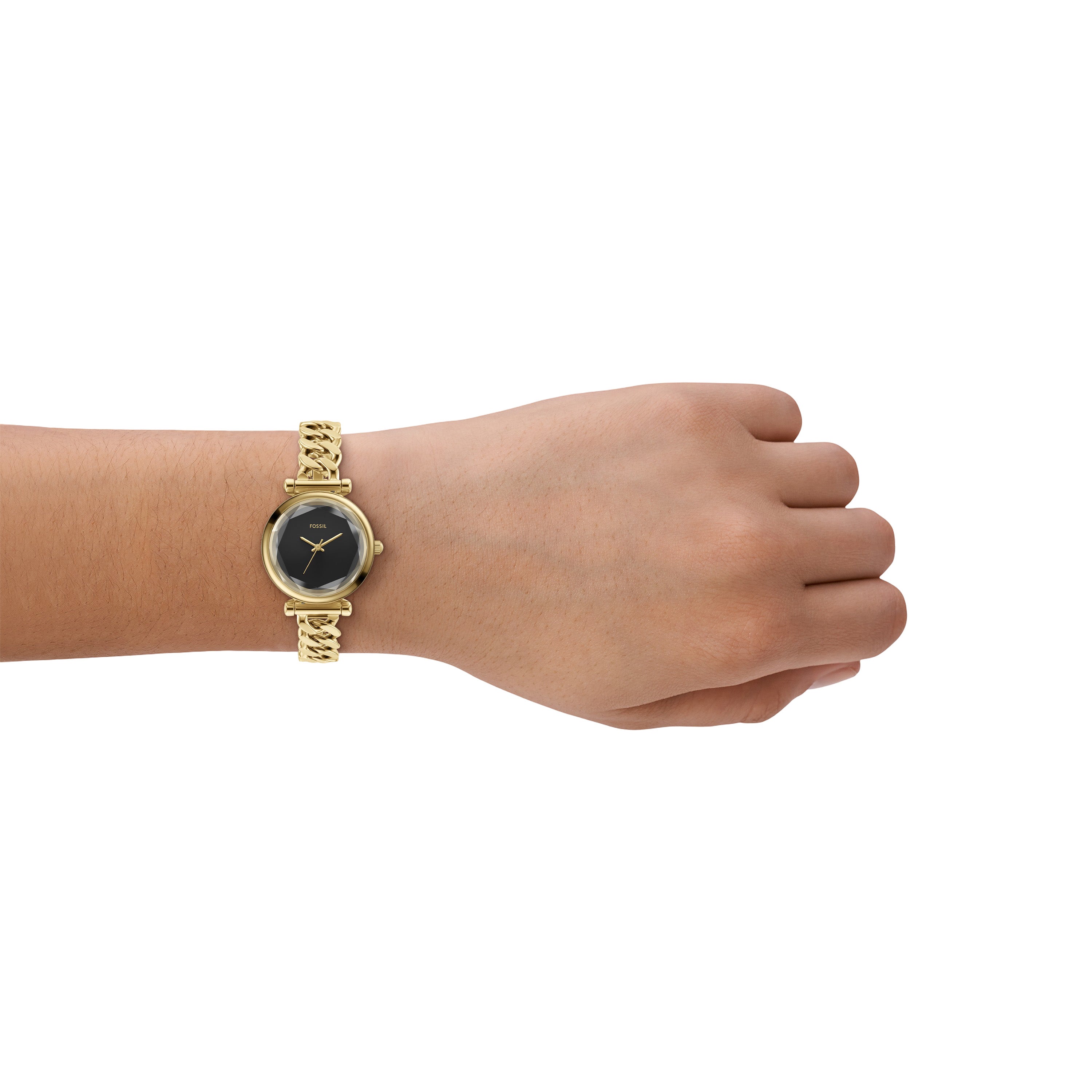 Fossil Carlie Three Hand Gold Stainless Steel Watch ES5440