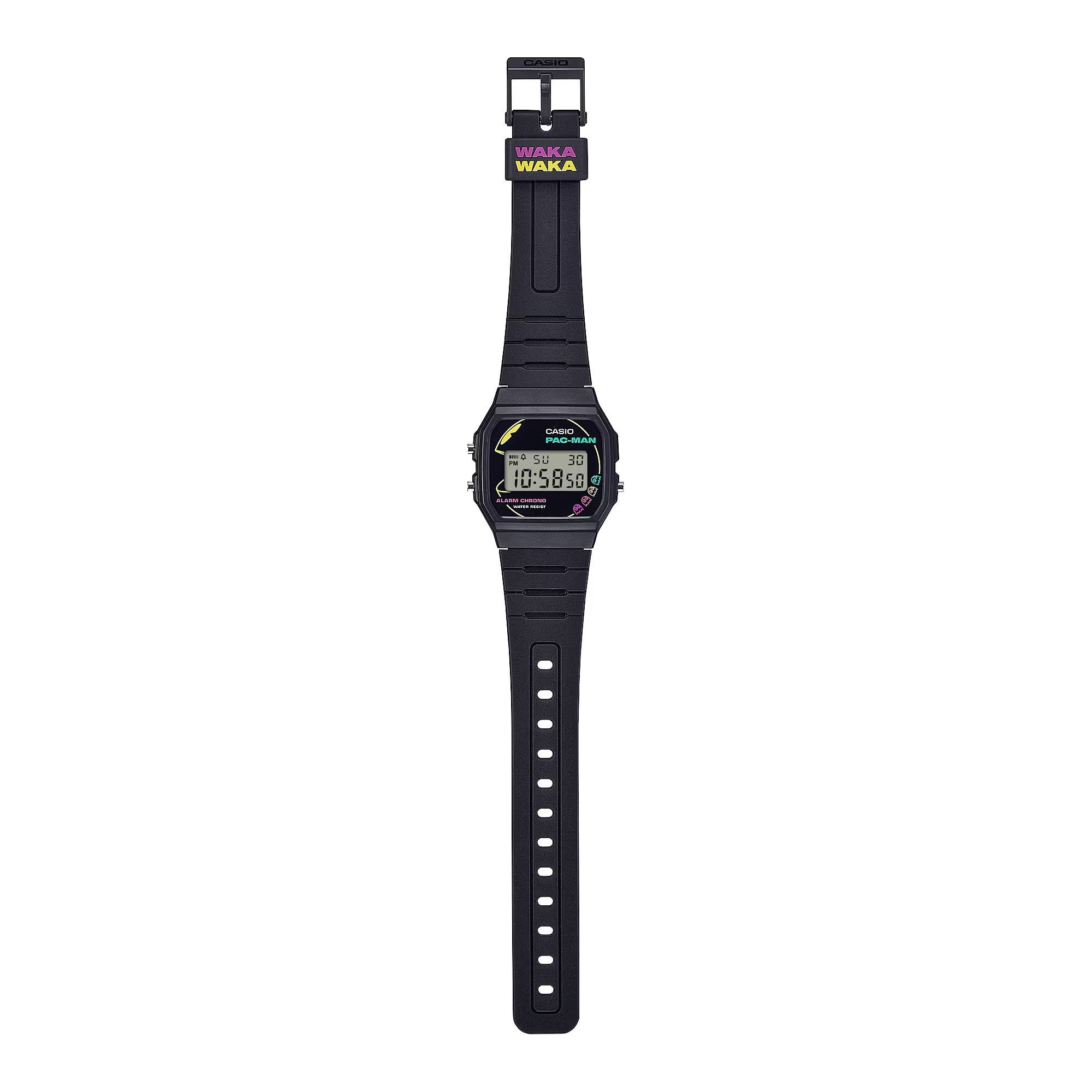 Casio x Pac man Collab Classic Digital Black Resin Band Watch F91WPC-1A