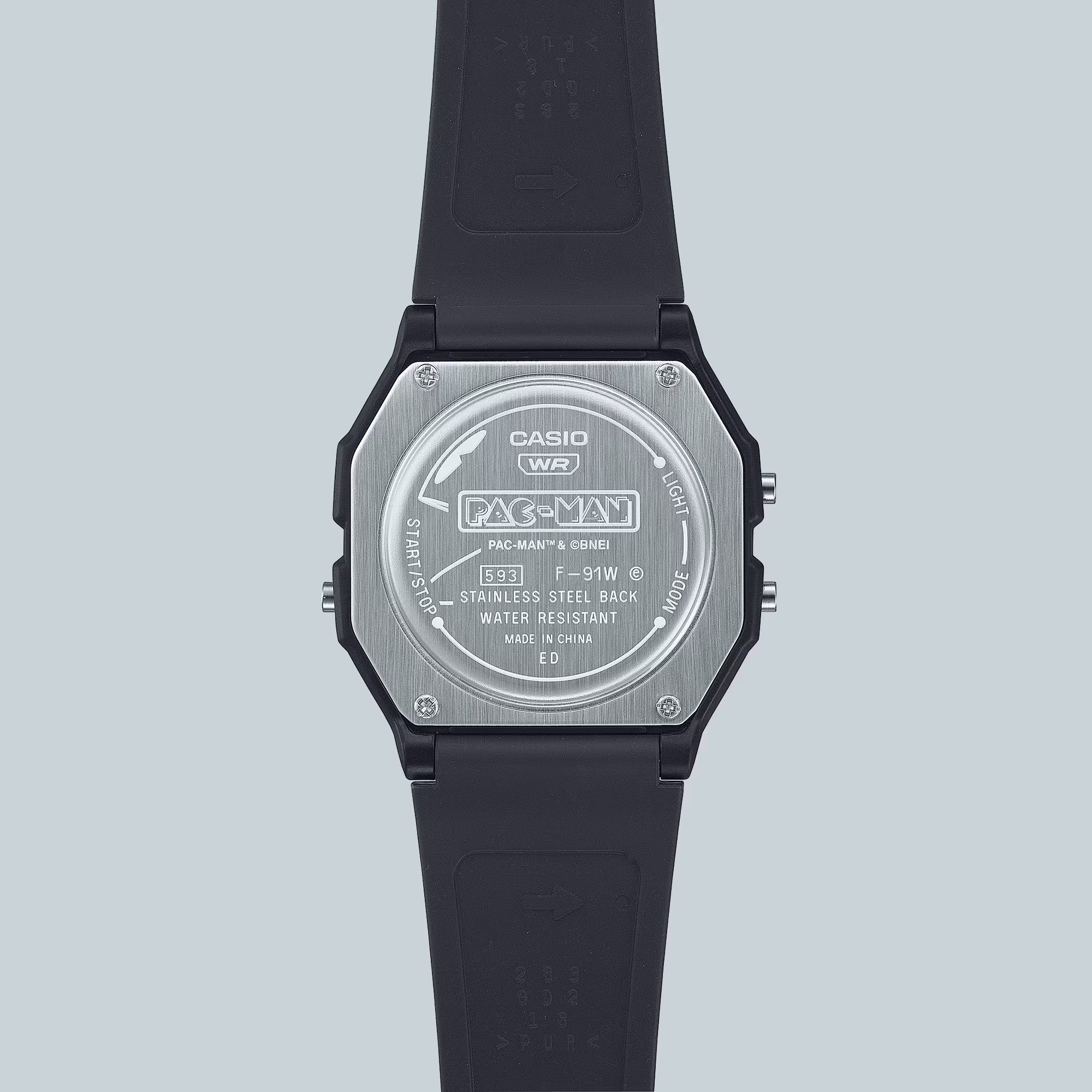 Casio x Pac man Collab Classic Digital Black Resin Band Watch F91WPC-1A