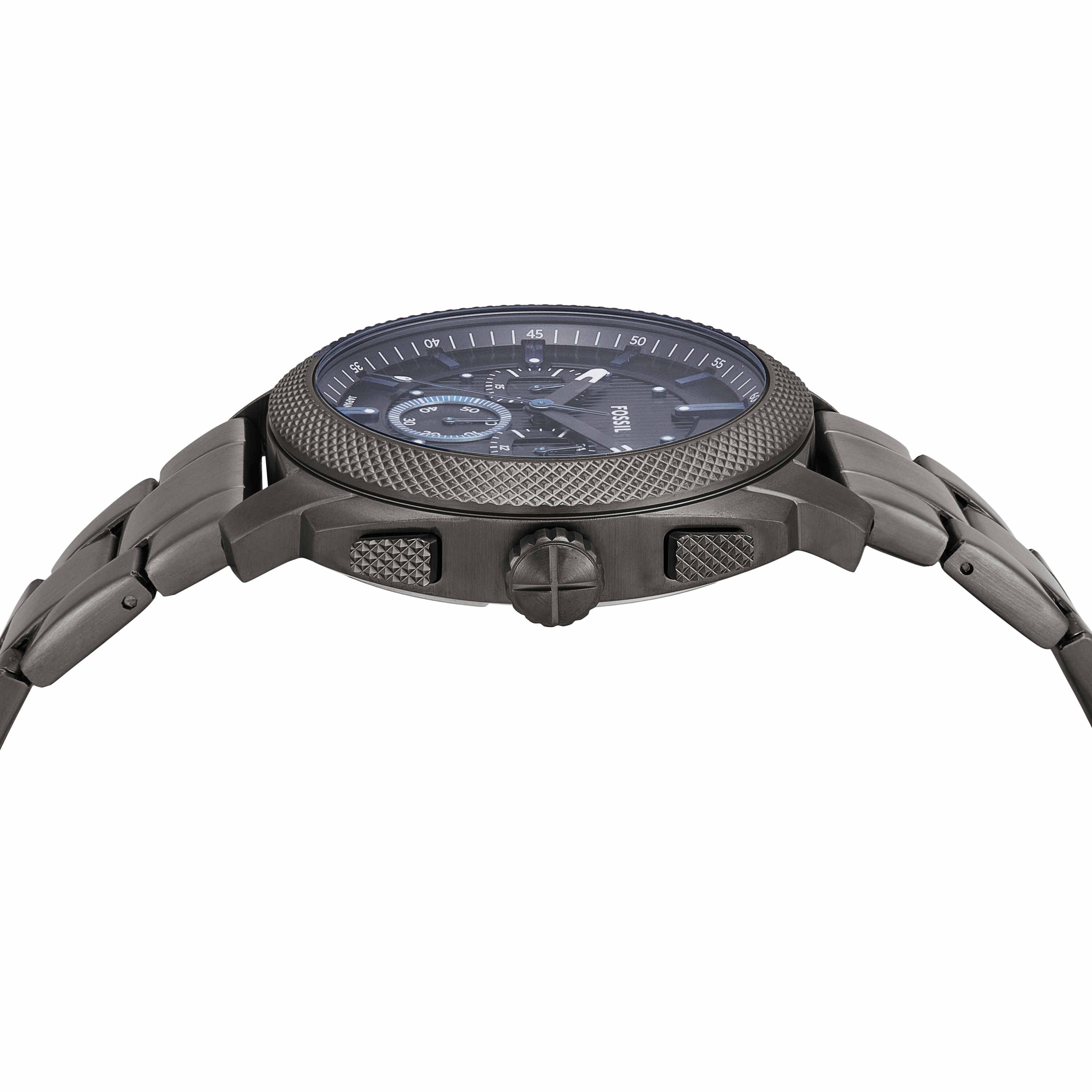 Fossil Machine Black Dial Gun-Metal Stainless Steel Watch FS6098