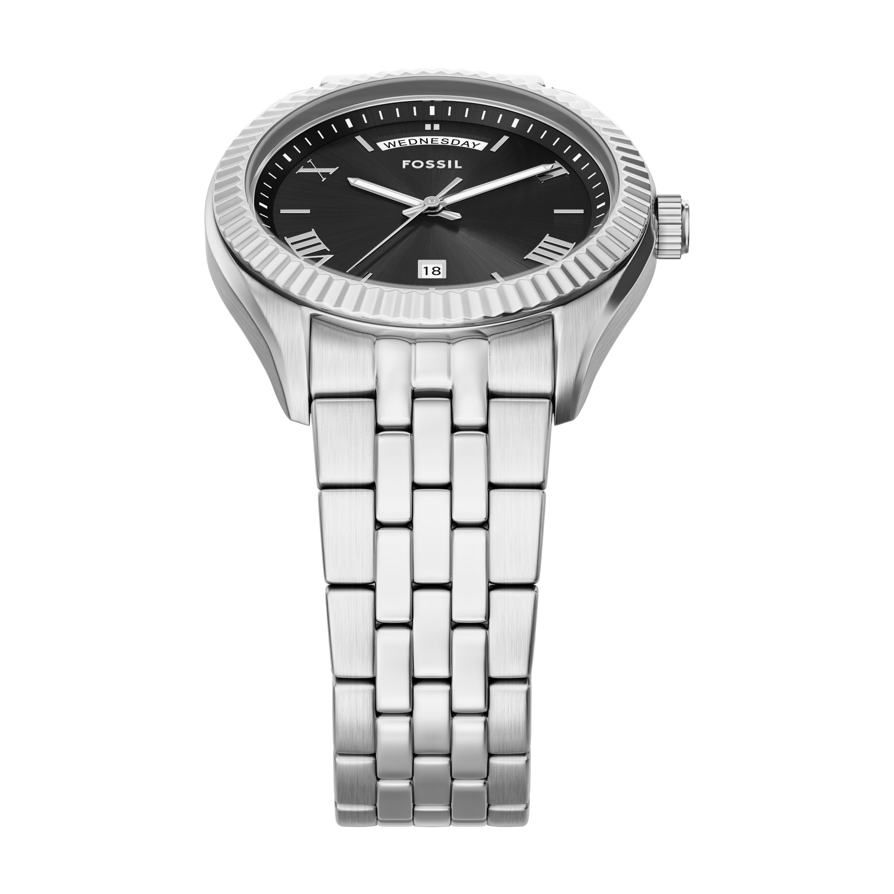 Fossil Campbell Three-Hand Day-Date Stainless Steel Watch FS6139