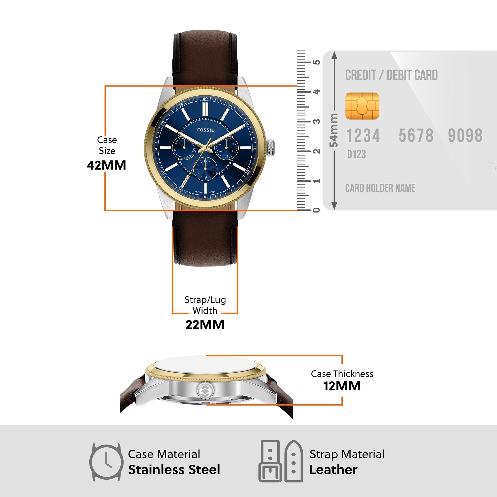 Fossil men's watch, blue dial (view 8)
