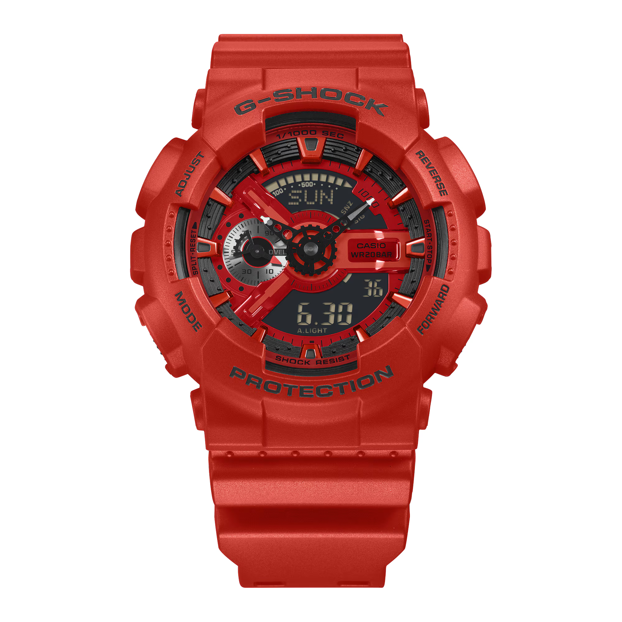 G-Shock Analog Digital Red Dial Red Resin Band Watch GA110RRB-4A