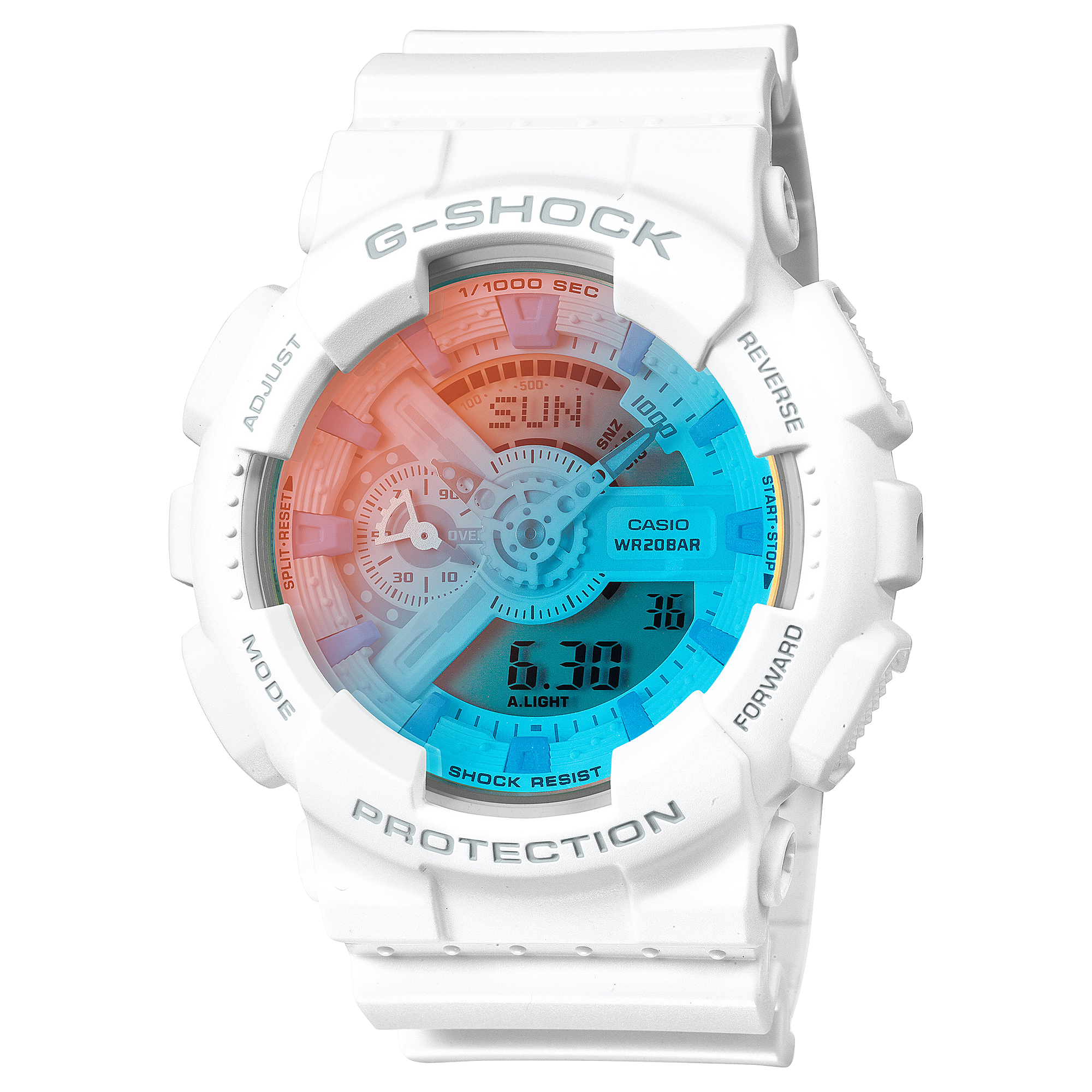 G-Shock Analog Digital White Resin Band Watch GA110TL-7A