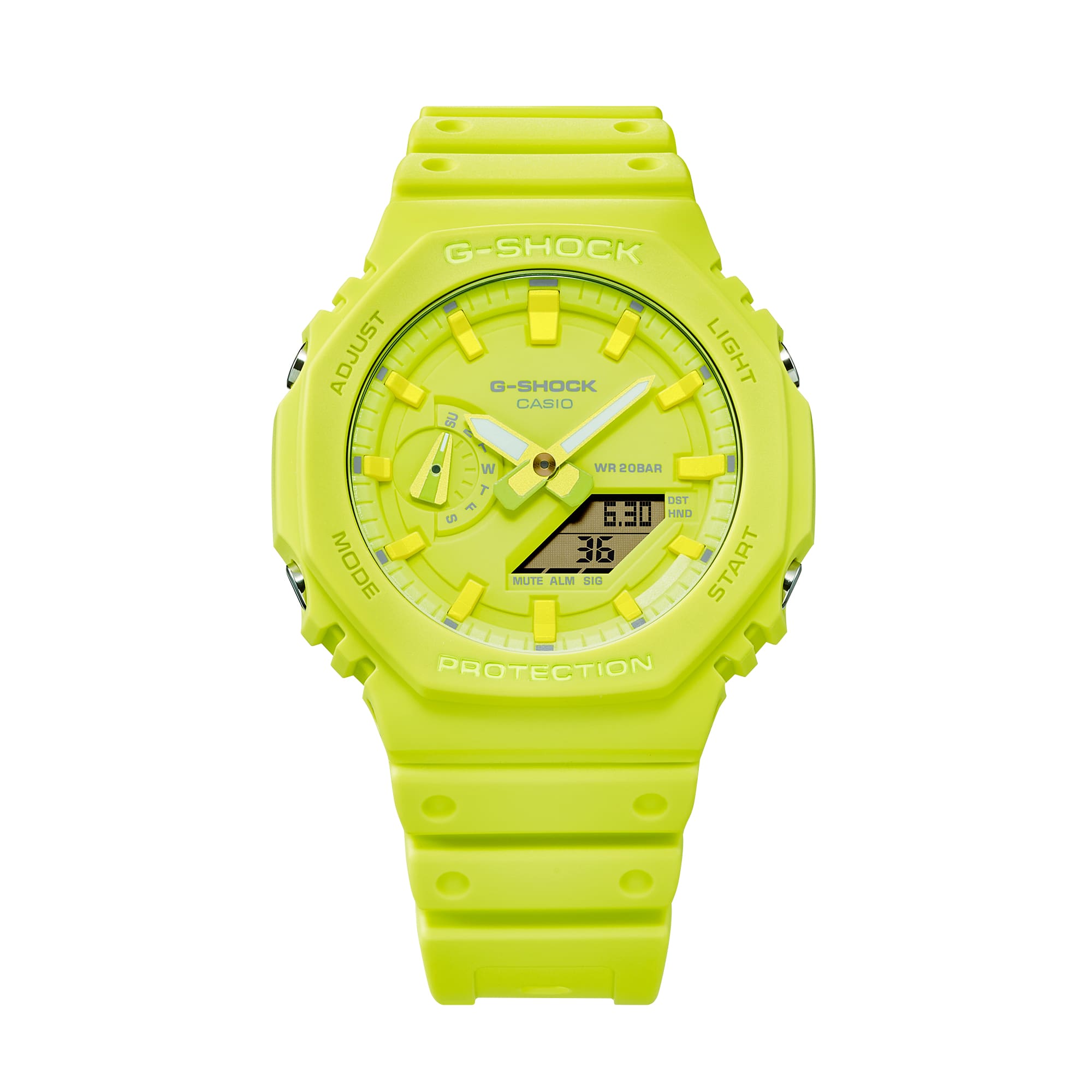G-Shock Analog Digital DUO Gradation Yellow Resin Band Watch GA2100-9A9