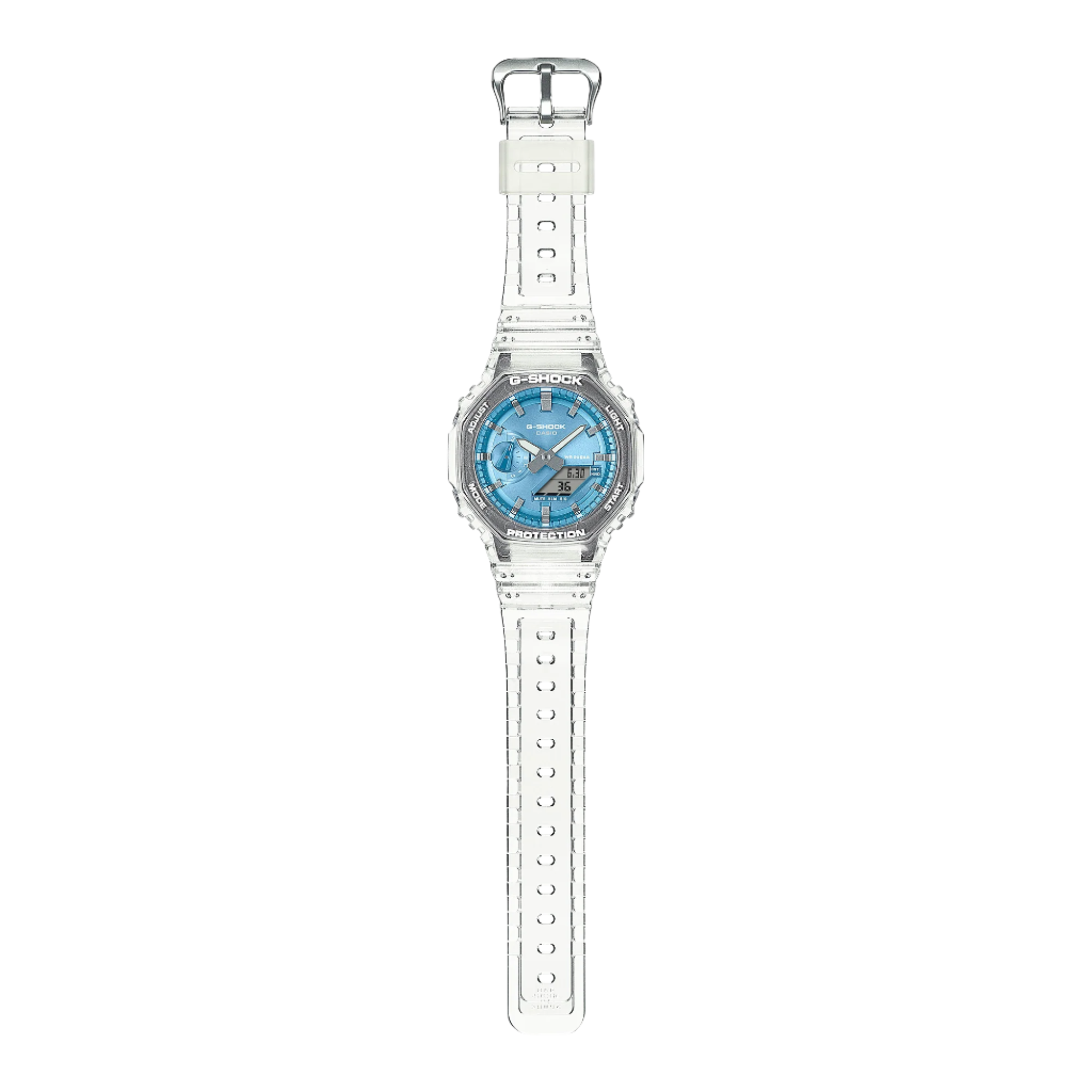 G-Shock Analog Digital Blue Dial Transparent Resin Band GA2100BM-7A2
