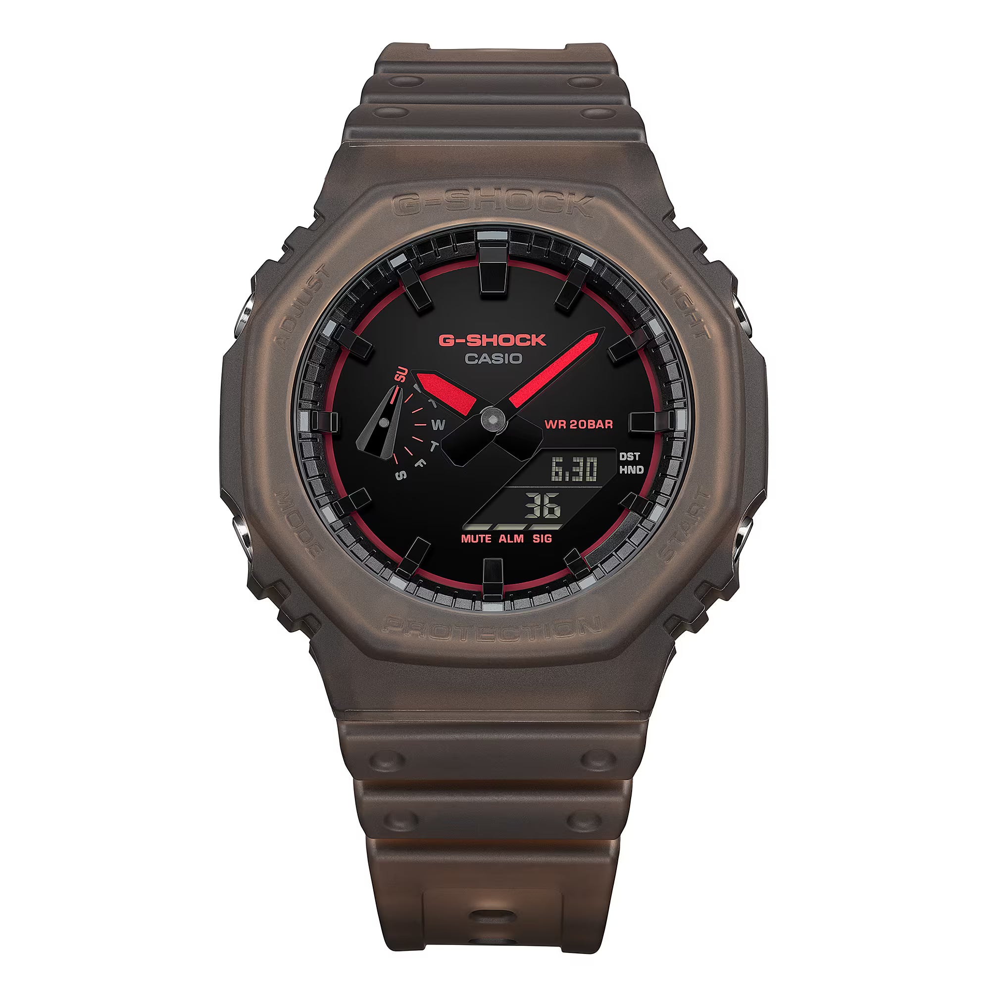 G-Shock Analog Digital Smokey Brown Resin Band Orange Orange GA2100K-5A