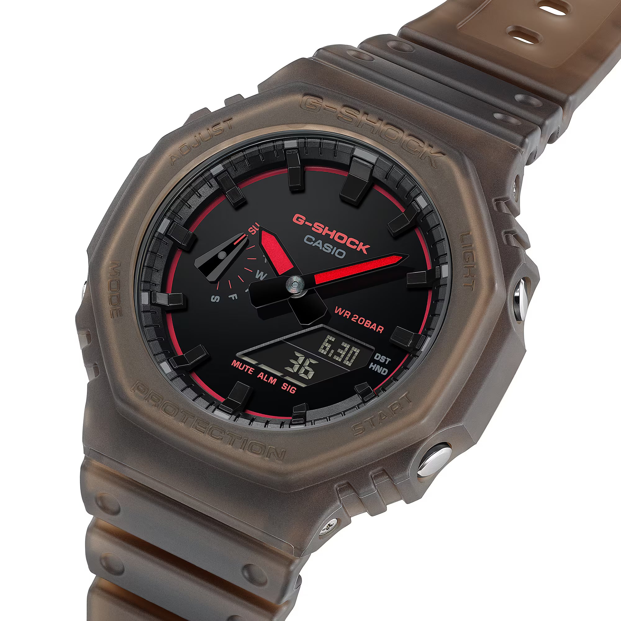 G-Shock Analog Digital Smokey Brown Resin Band Orange Orange GA2100K-5A