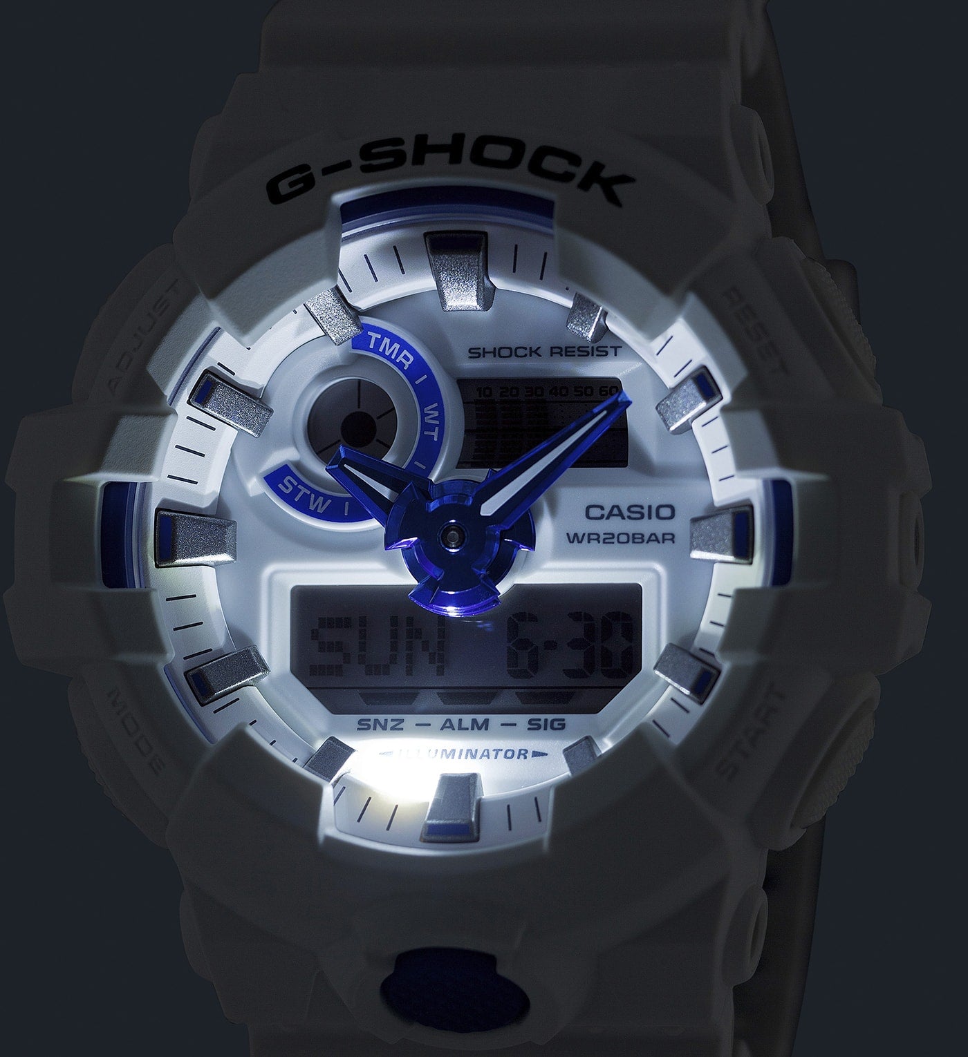 G-Shock Analog Digital White Resin Band Watch GA700HDS-7A
