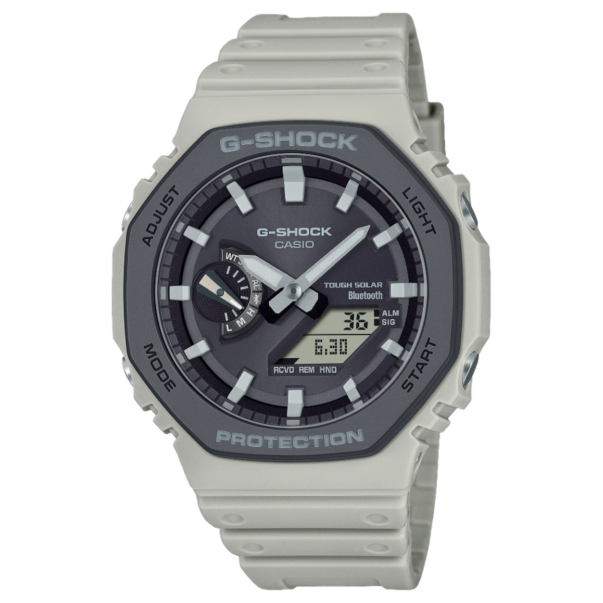 G-Shock Analog Digital Grey Dial White Resin Band Watch GAB2100LUU-5A