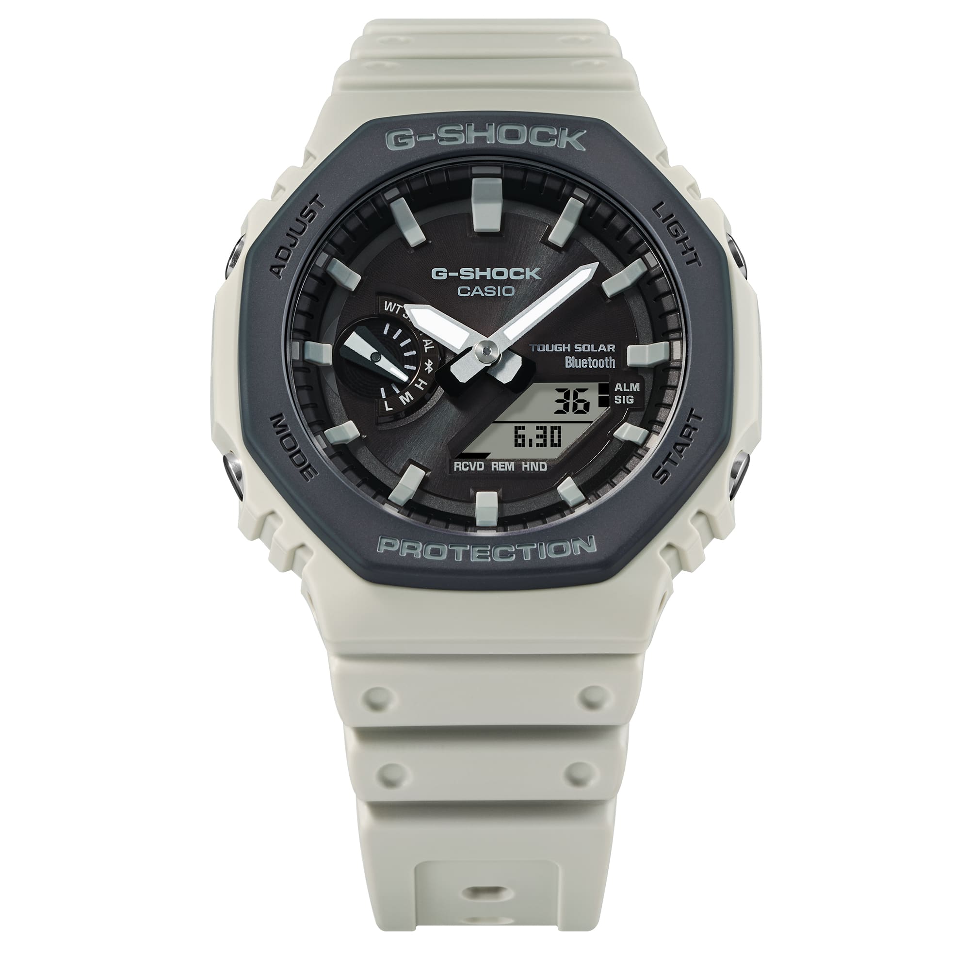 G-Shock Analog Digital Grey Dial White Resin Band Watch GAB2100LUU-5A