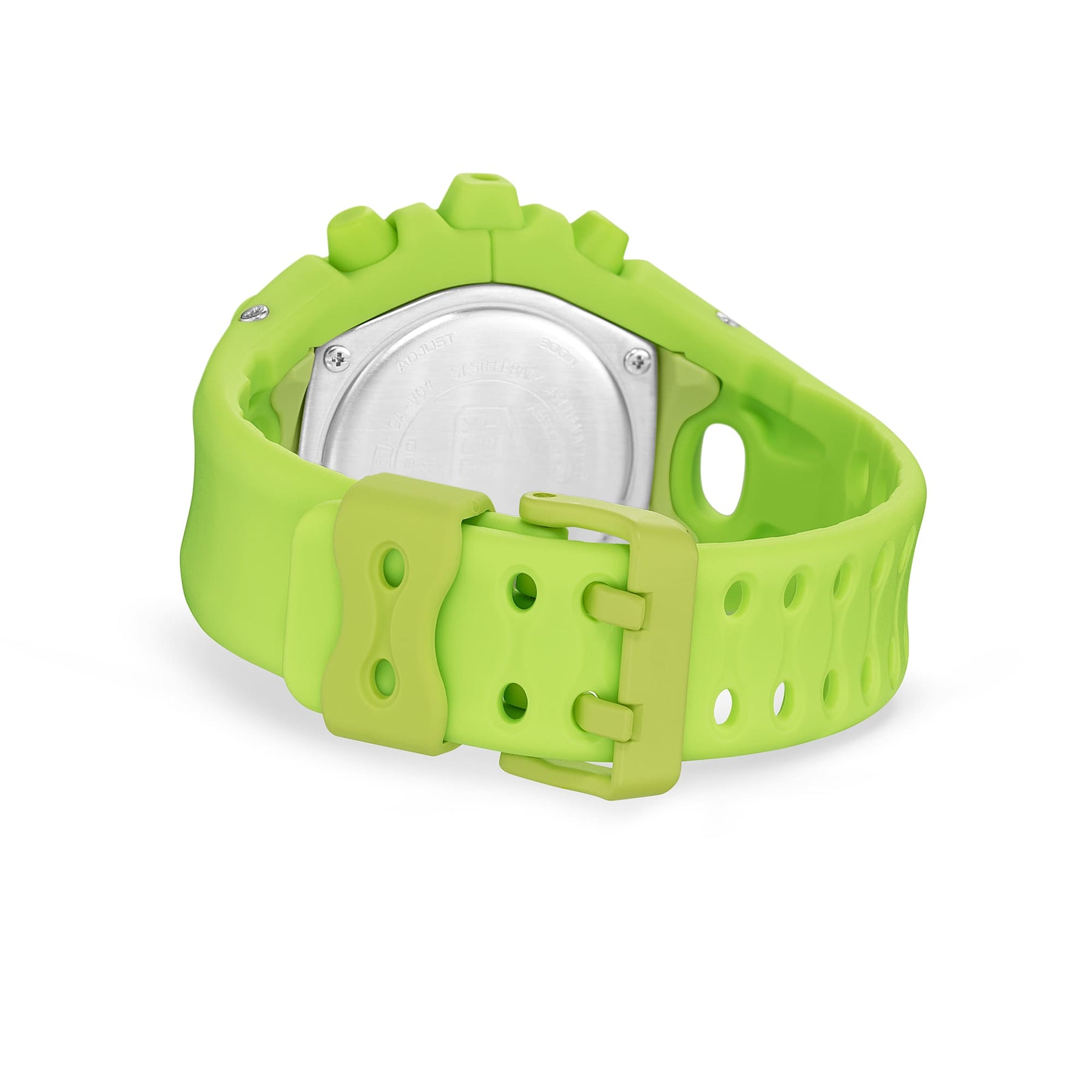 Rear view of G-Shock Ultimate Toughness Green Watch GAV01-9A with durable resin band by G-SHOCK.