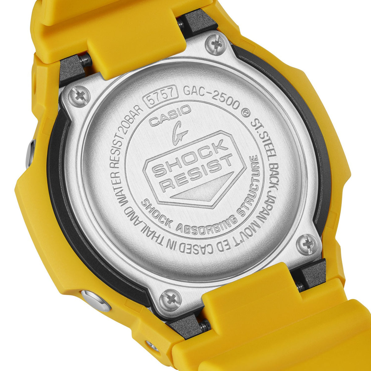 G-Shock 2500 Series Yellow GAC2500-9A analogue watch, product shot