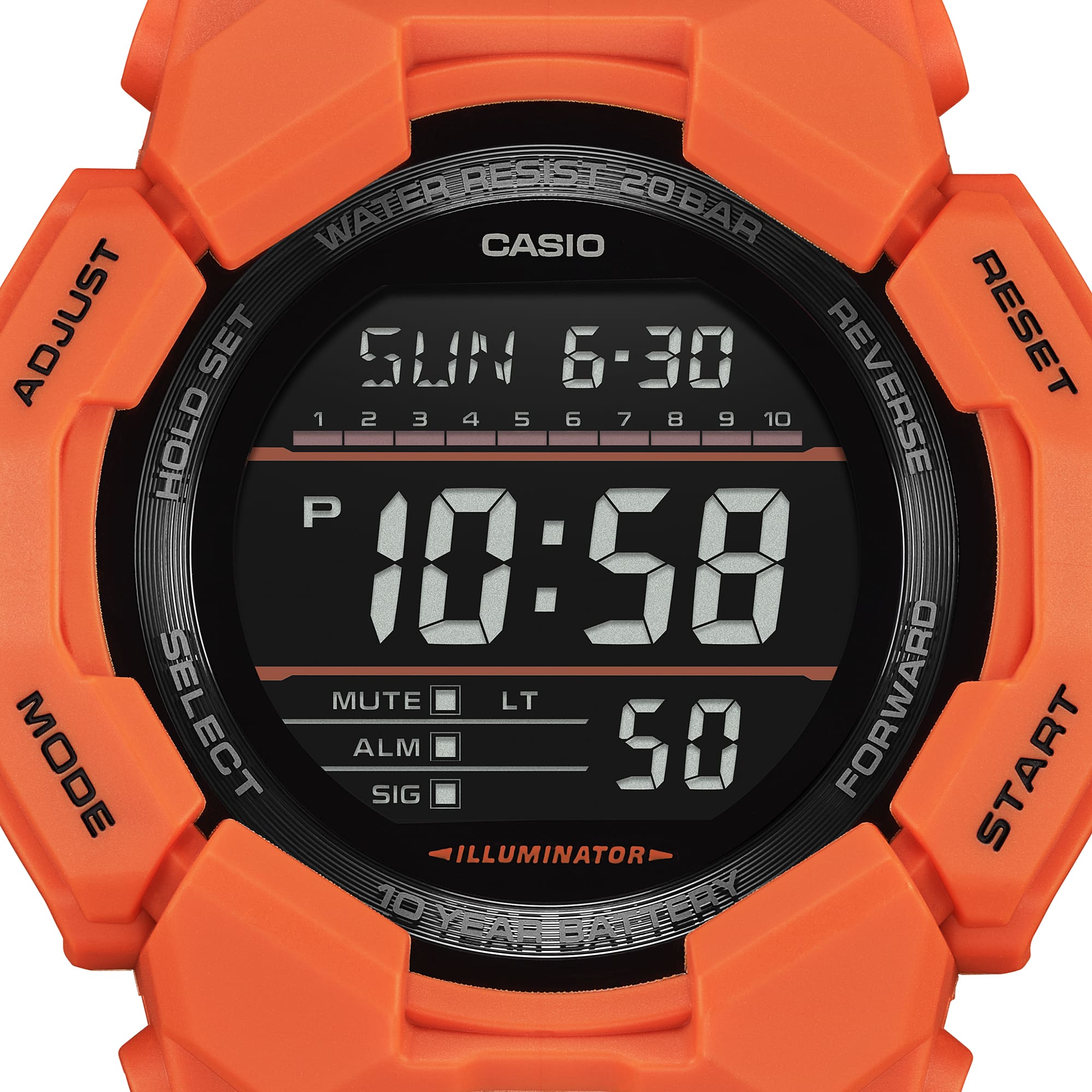 G-Shock Digital Orange Resin Band Watch GD010-4D