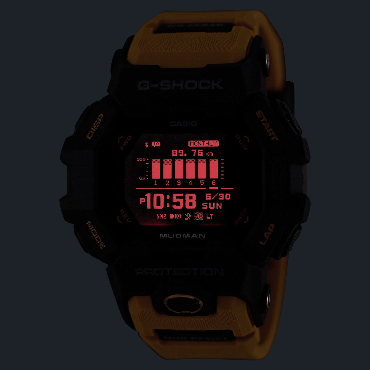 G-Shock Master of G Mudman Digital Yellow Resin Band Watch GDGB100-1A5