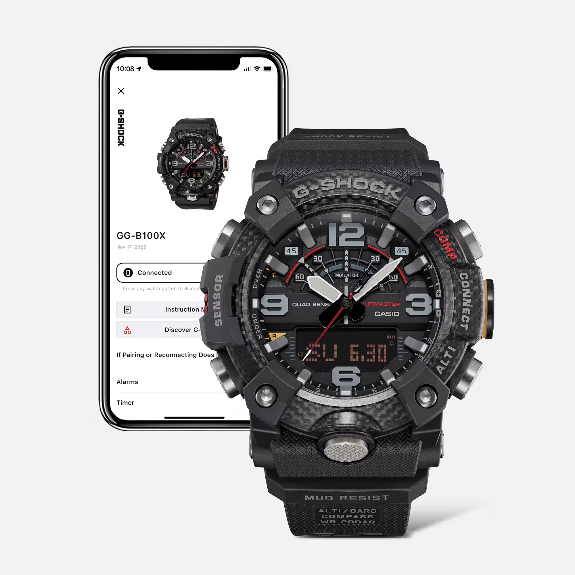 G-Shock Master Of G Mudmaster Black Rubber Band Watch GGB100X-1A
