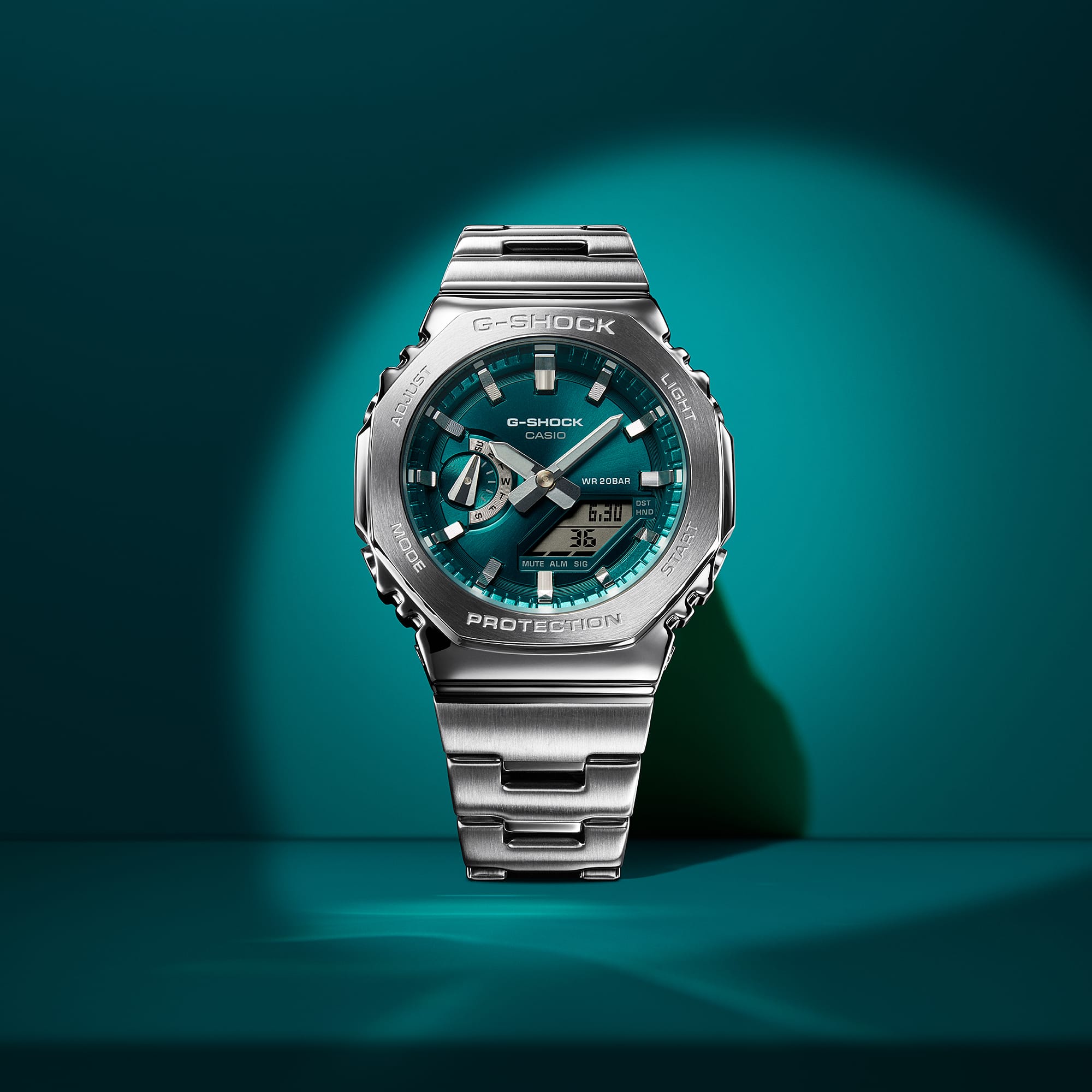 G-Shock Duo Metal Green Dial Stainless Steel Watch GM2110D-3A1