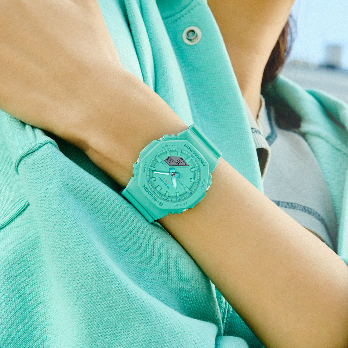 G-Shock Turquoise Resin Band Turquoise Dial Watch GMAP2100-2A
