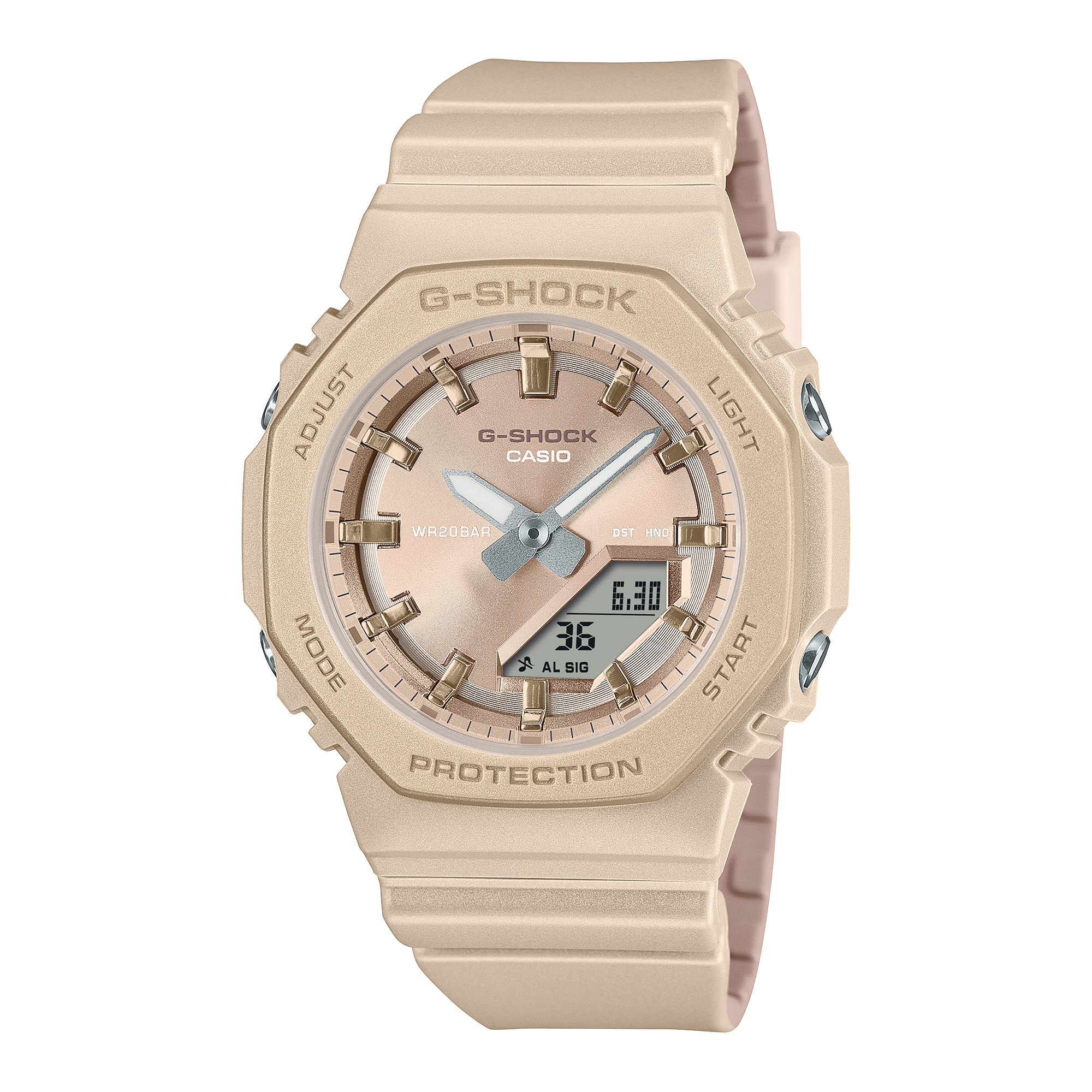 G-Shock Analog Digital Beige Dial Beige Resin Band Watch GMAP2100ST-9A