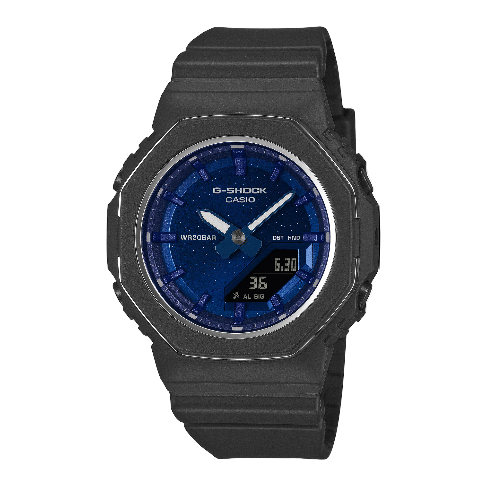 G-Shock Analog Digital Blue Dial Black Resin Band Watch GMA-P2110SC-2A