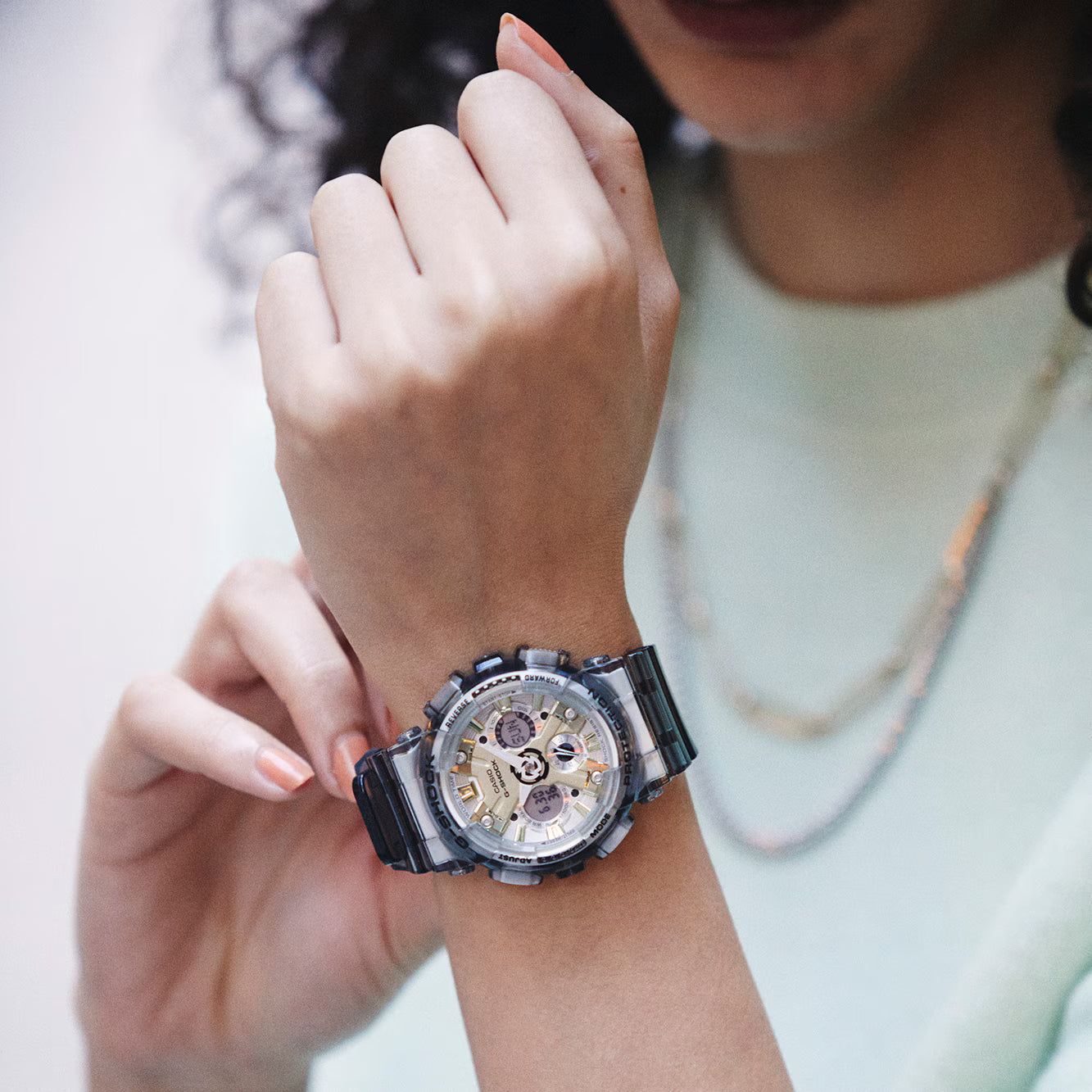 G-Shock Analog Digital Grey Skeleton Band Watch GMAS120120GS-8A