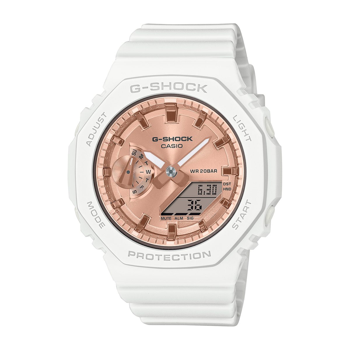 G-Shock Digital Analog Mid DUO White Resin Band Watch GMAS2100MD-7A
