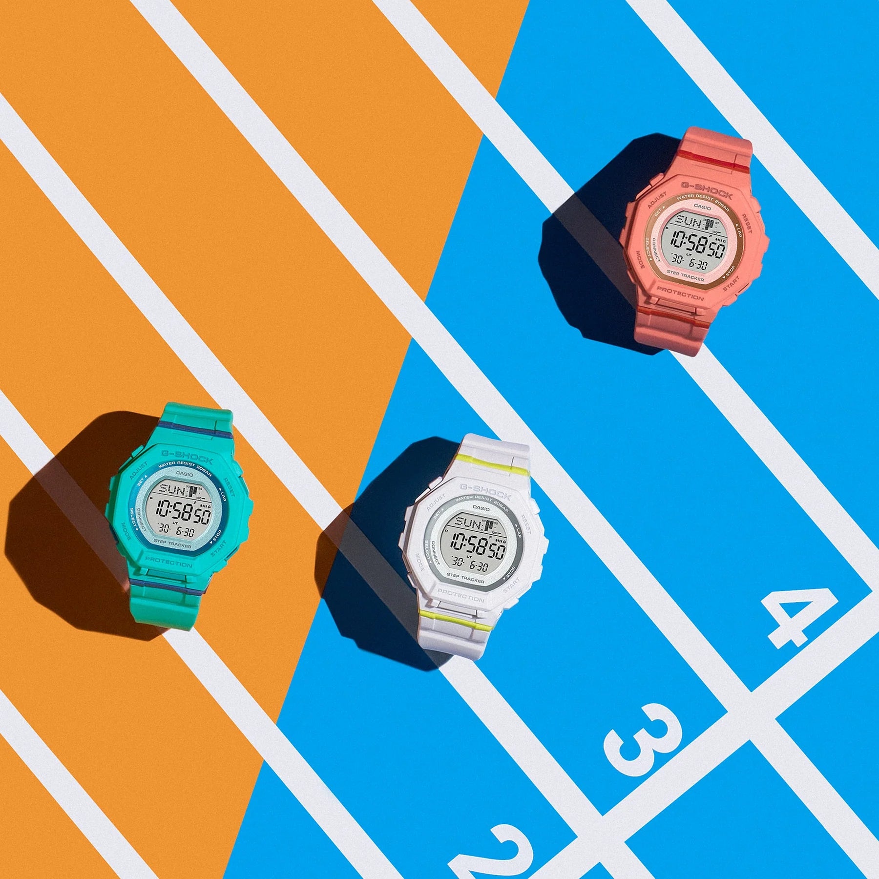 G-Shock G-Squad Turquoise Resin Band Watch GMDB300SC-2D