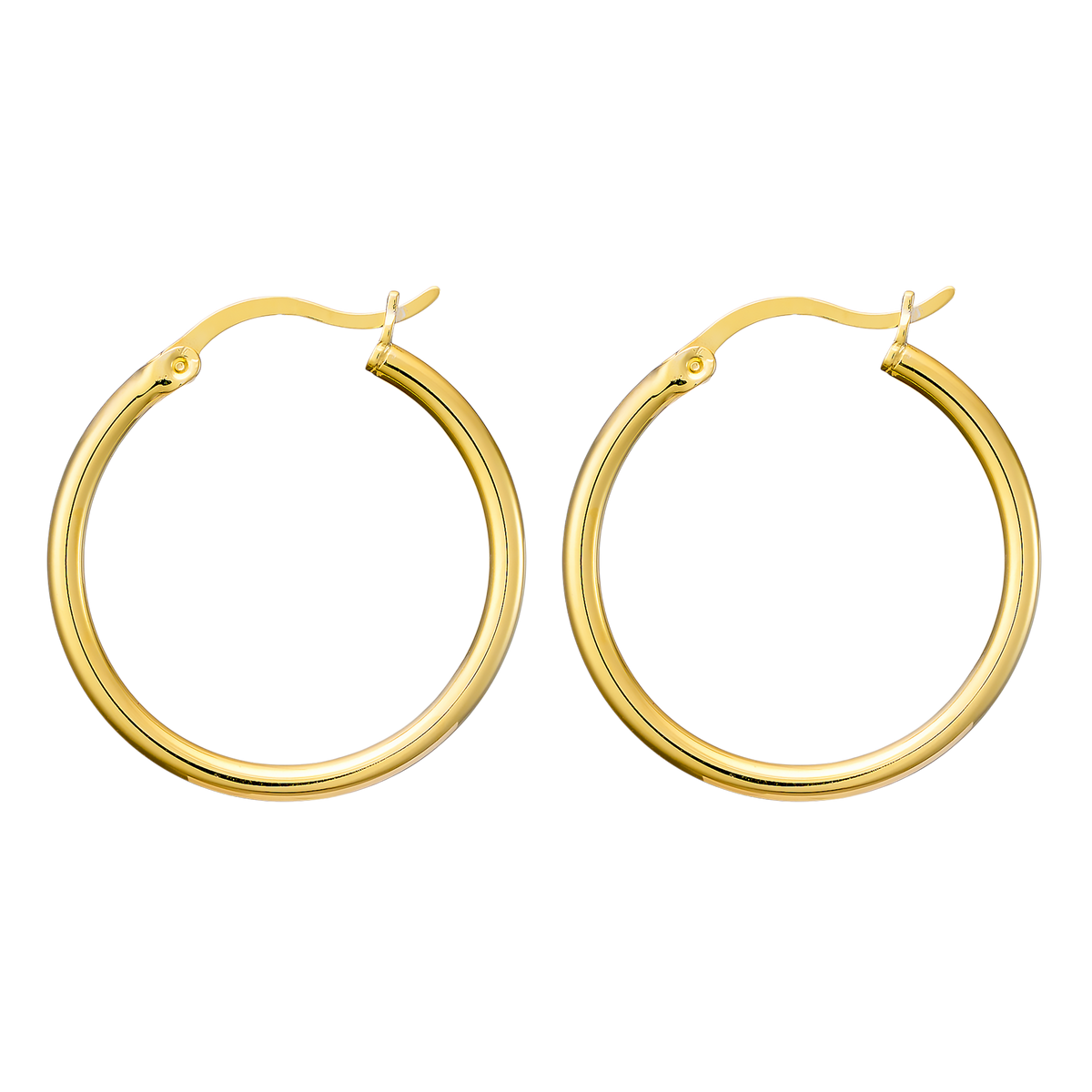 Gold Vermeil Icon 14K Gold Vermeil Plain 25mm Hoop Earrings GVE0014Y GVE0014Y front packshot