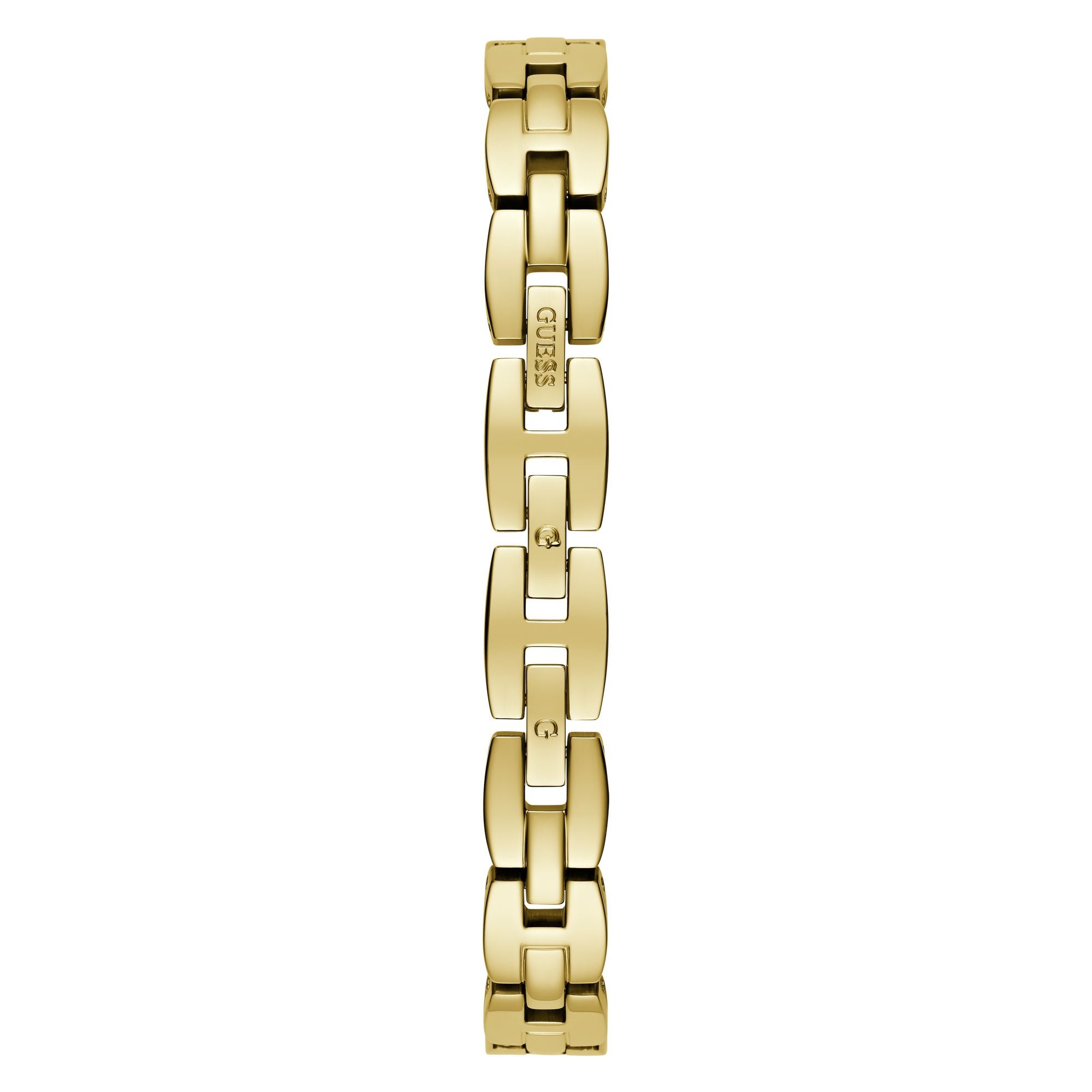 Guess Adorn Gold-Tone Analog Watch GW0682L2 features a stylish gold-tone g-link bracelet with an elegant intertwined design.