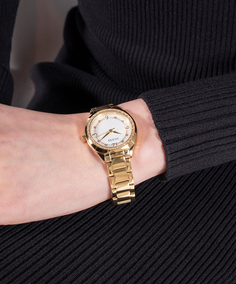 Guess Charlotte Crystal Gold-Tone Analog Watch GW0767L2