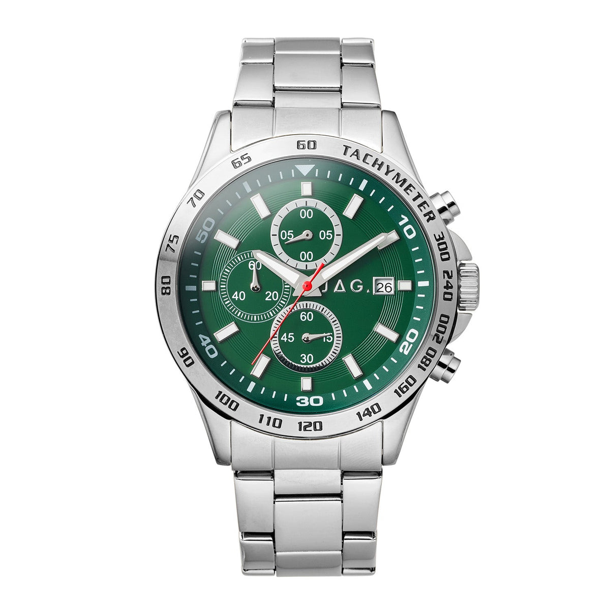 Jag Callum Green Dial Silver Steel Mens Watch J3116A front packshot