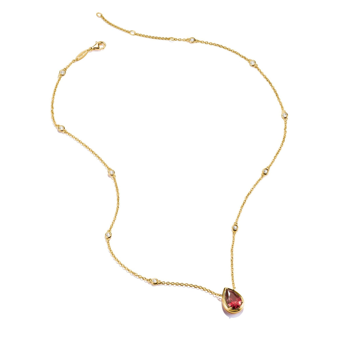 Thomas Sabo Necklace with Red Teardrop Stone Gold