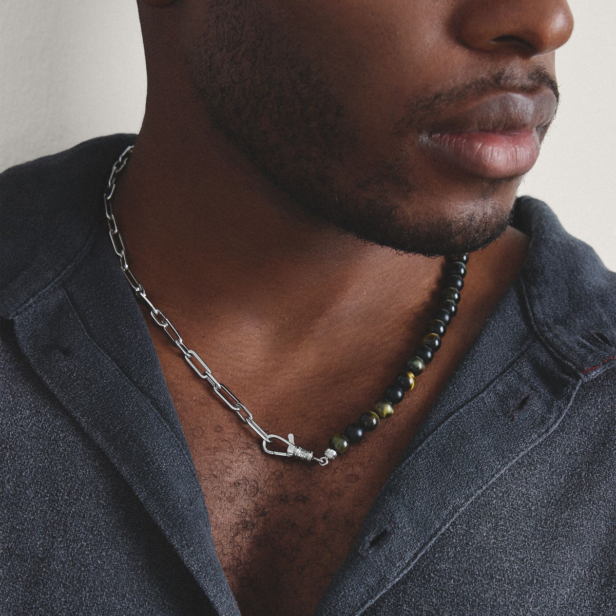 Thomas Sabo Stainless Steel Tiger's Eye Bead Necklace TKE2403STI-55 TKE2403STI-55 view 3