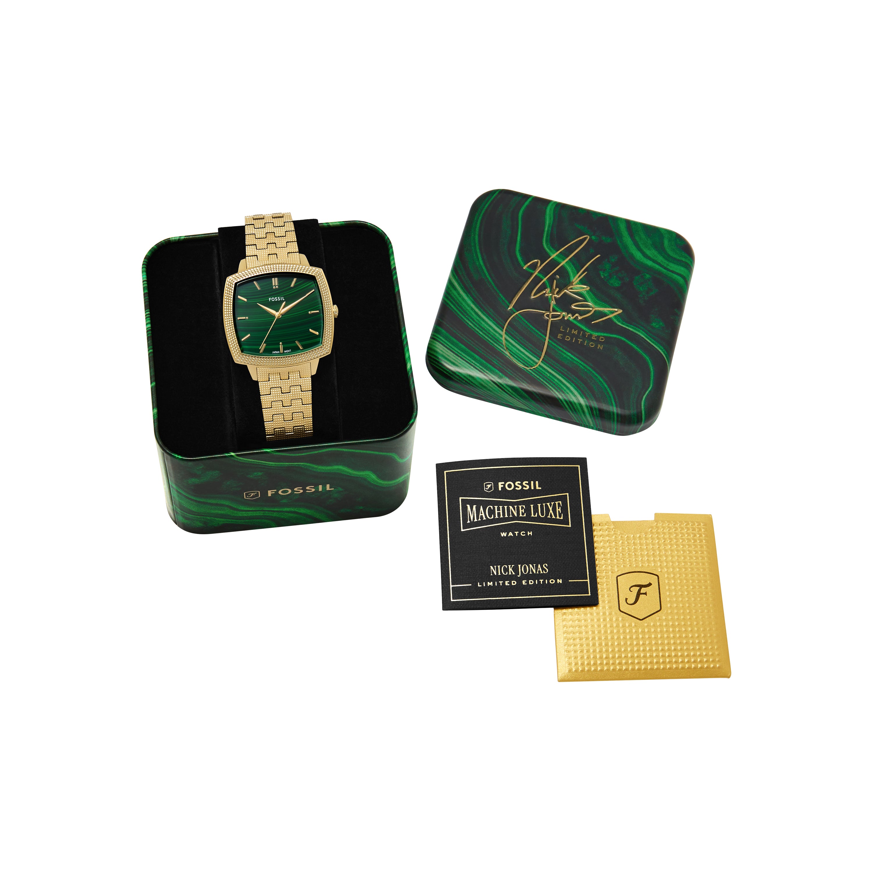 Fossil Machine Luxe Green Dial Gold Stainless Steel Watch LE1217