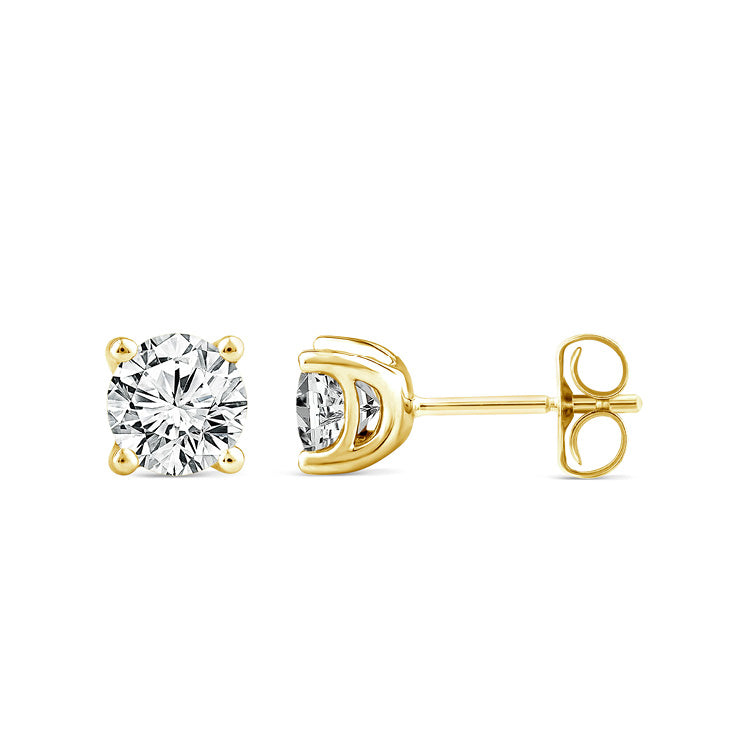 1.00ct Lab Grown Diamond Earrings in 9K Yellow Gold