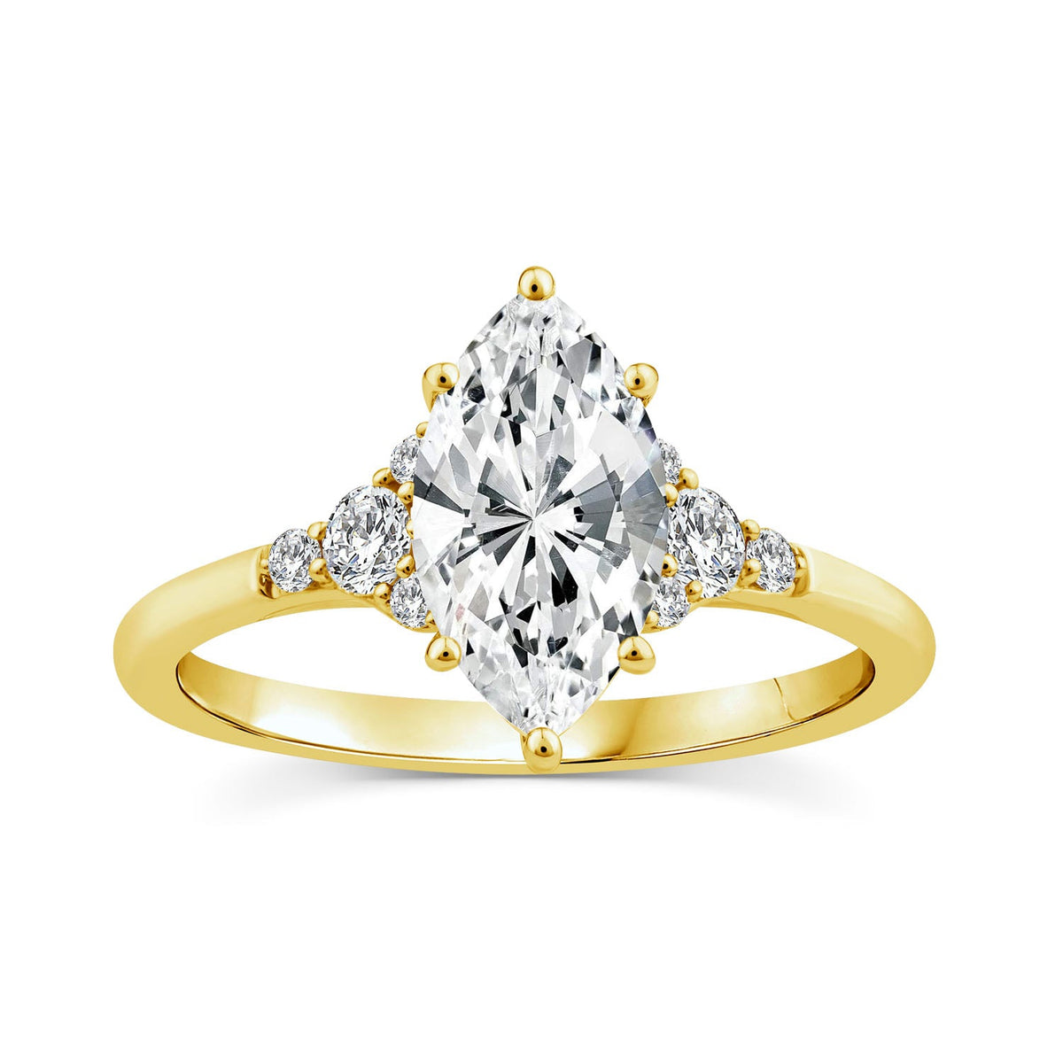 1.67ct Marquise Lab Grown Diamond Vintage Ring in 9K Yellow Gold