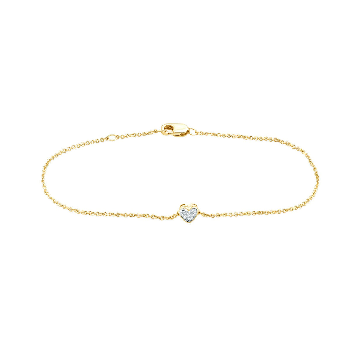 0.20ct Heart Lab Grown Diamond Bracelet in 9K Yellow Gold