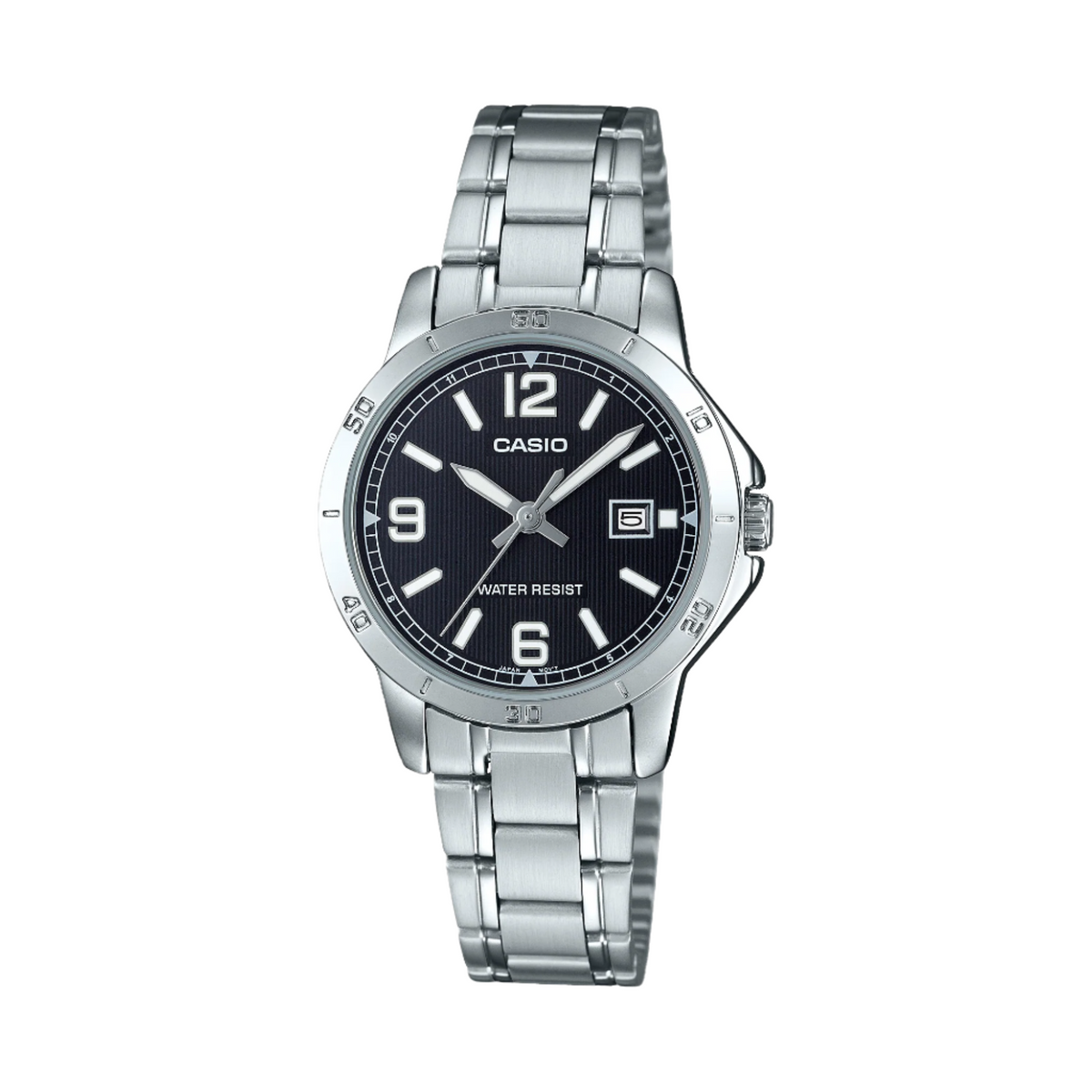 Casio Analog Black Dial Stainless Steel Watch LTPV004D-1B2