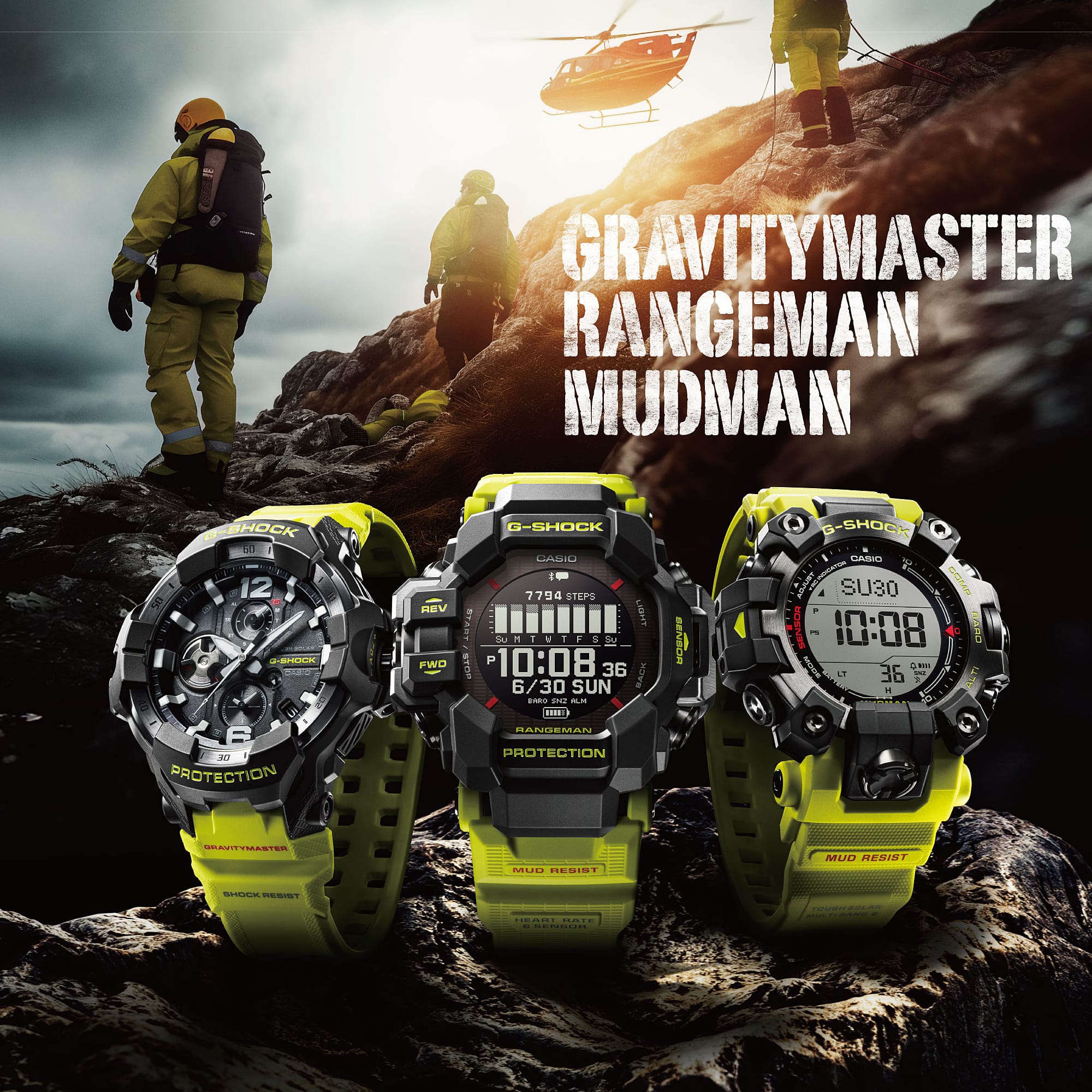 G-Shock Master of Rangeman Black Dial Green Resin Band Watch GPRH1000RY-1A9