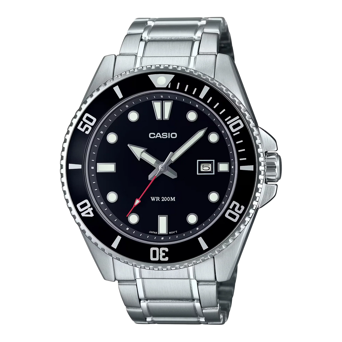 Casio Standard Black Dial Stainless Steel Watch MDV107D-1A1