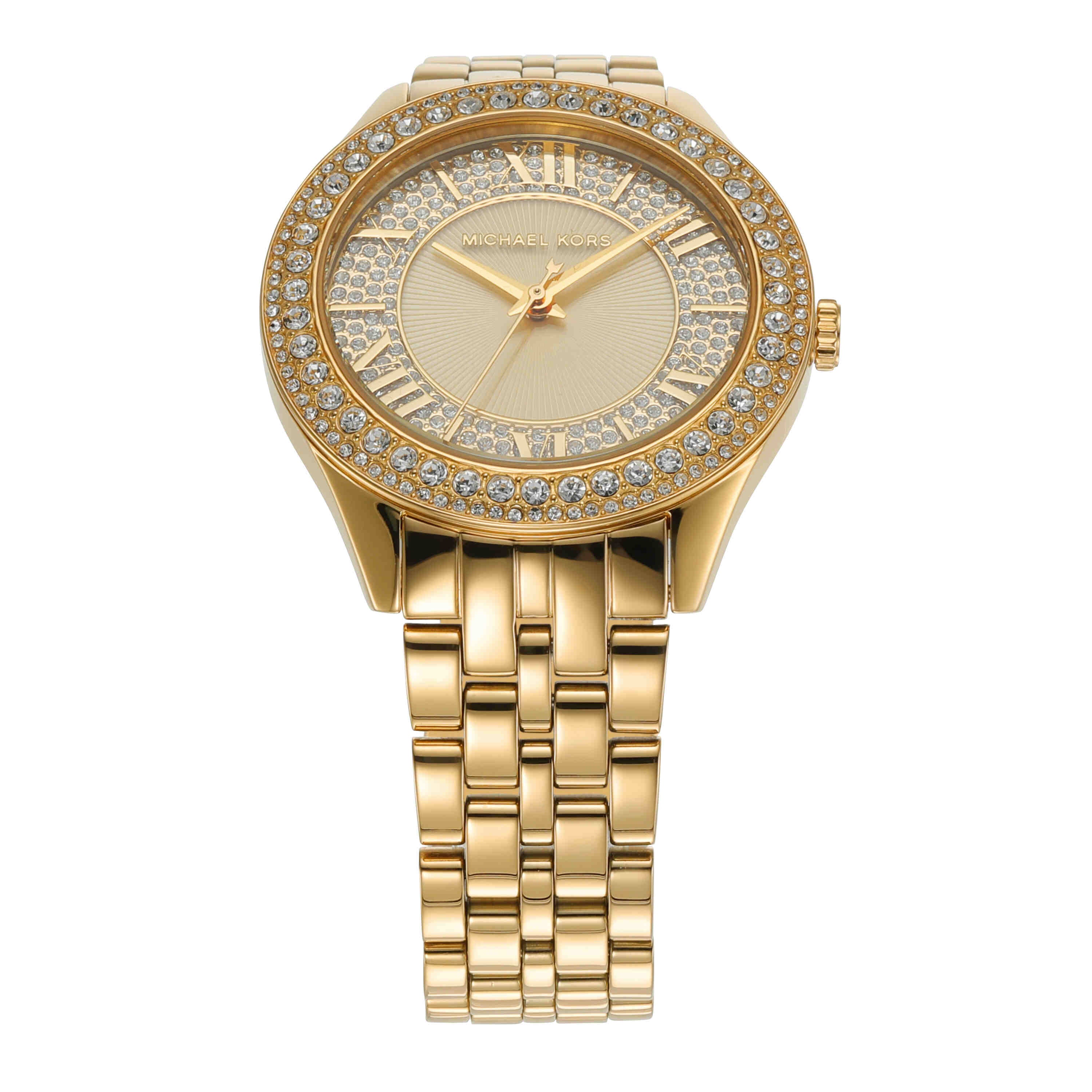 Michael Kors Harlowe Gold Dial Stainless Steel Watch MK4709