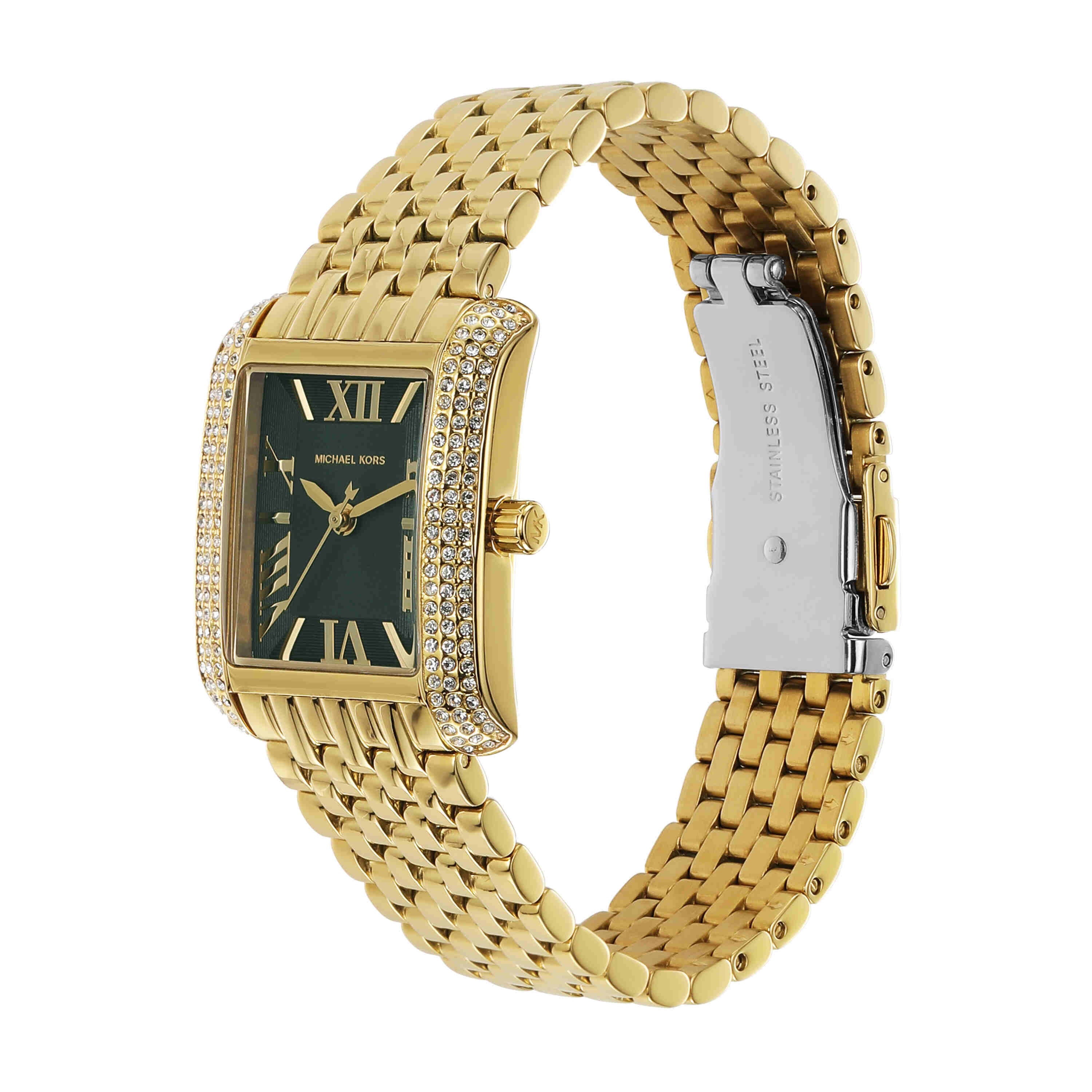 Michael Kors Emery Green Dial Gold Stainless Steel Watch MK4742