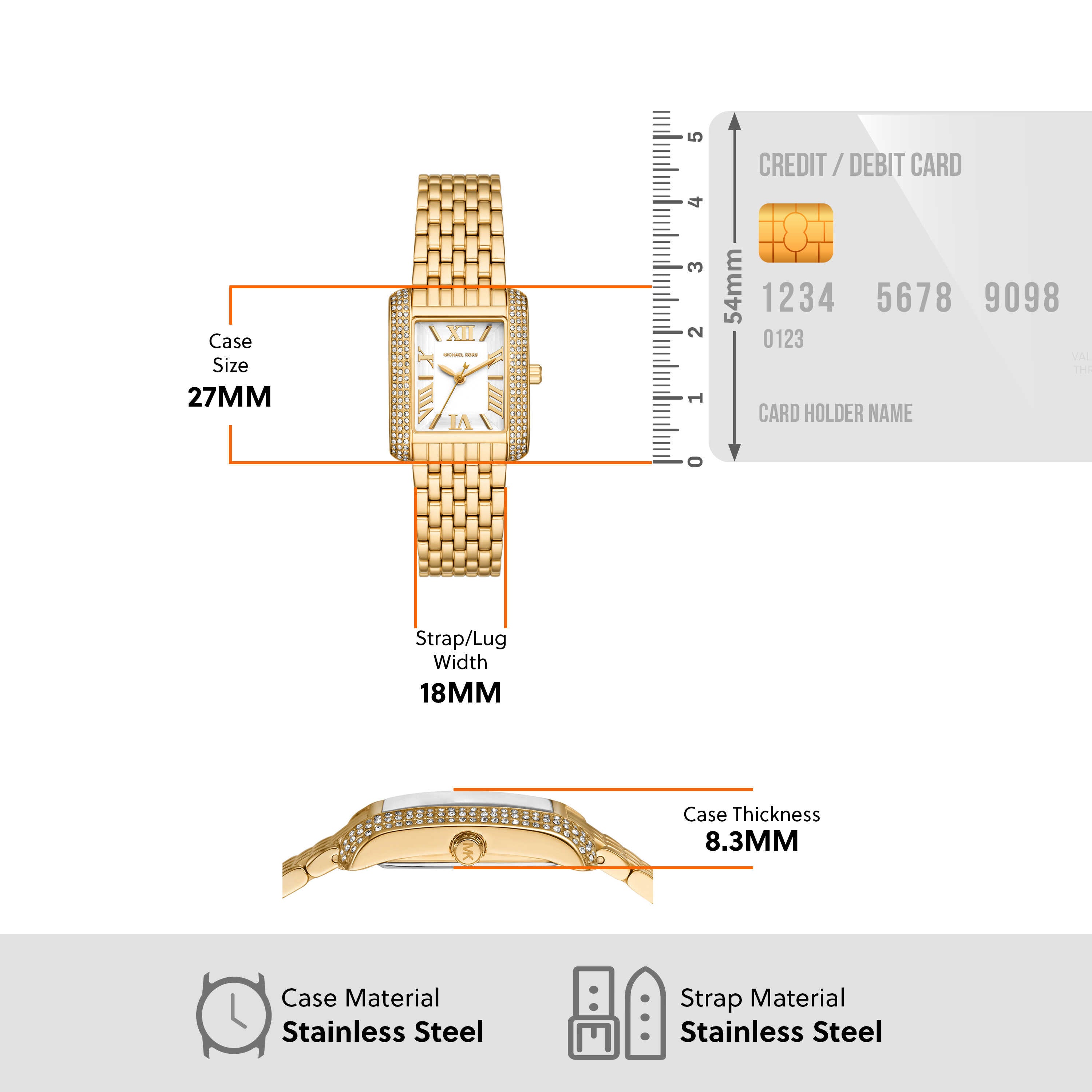 Michael Kors Emery White Dial Stainless Steel Watch MK4826